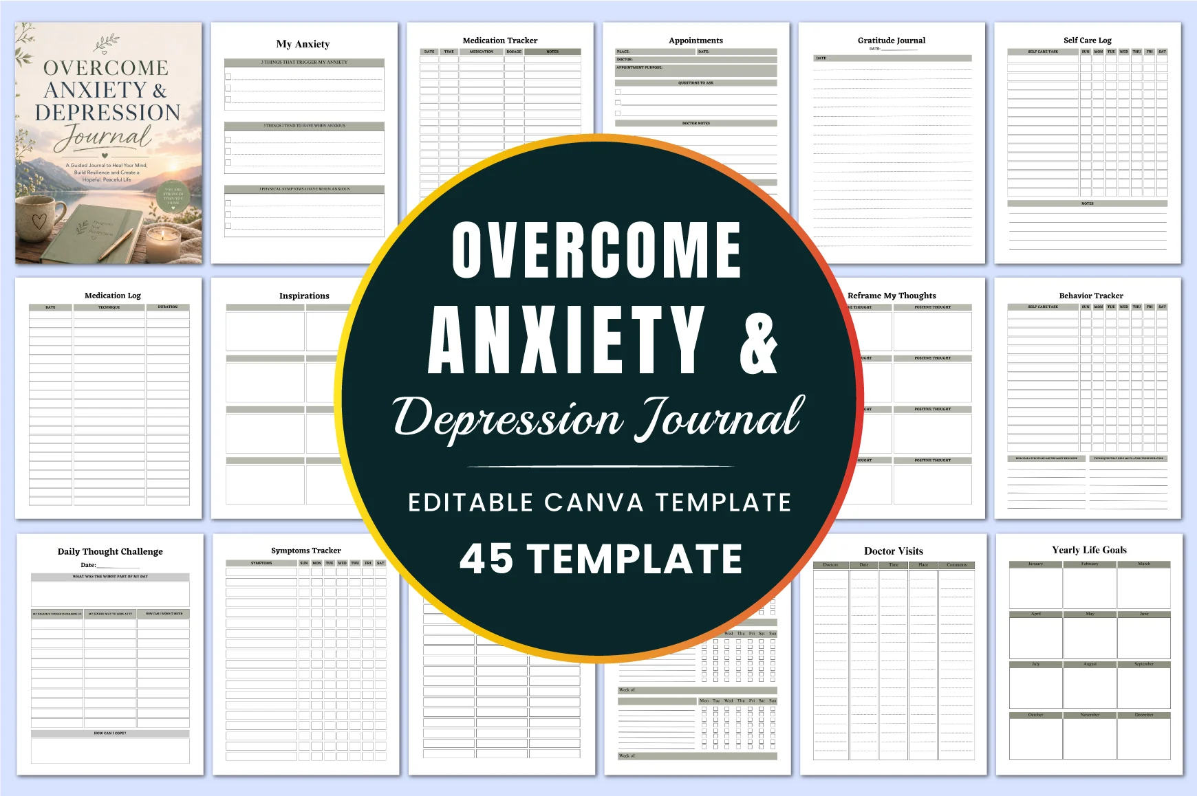 Overcome Anxiety Depression Journal