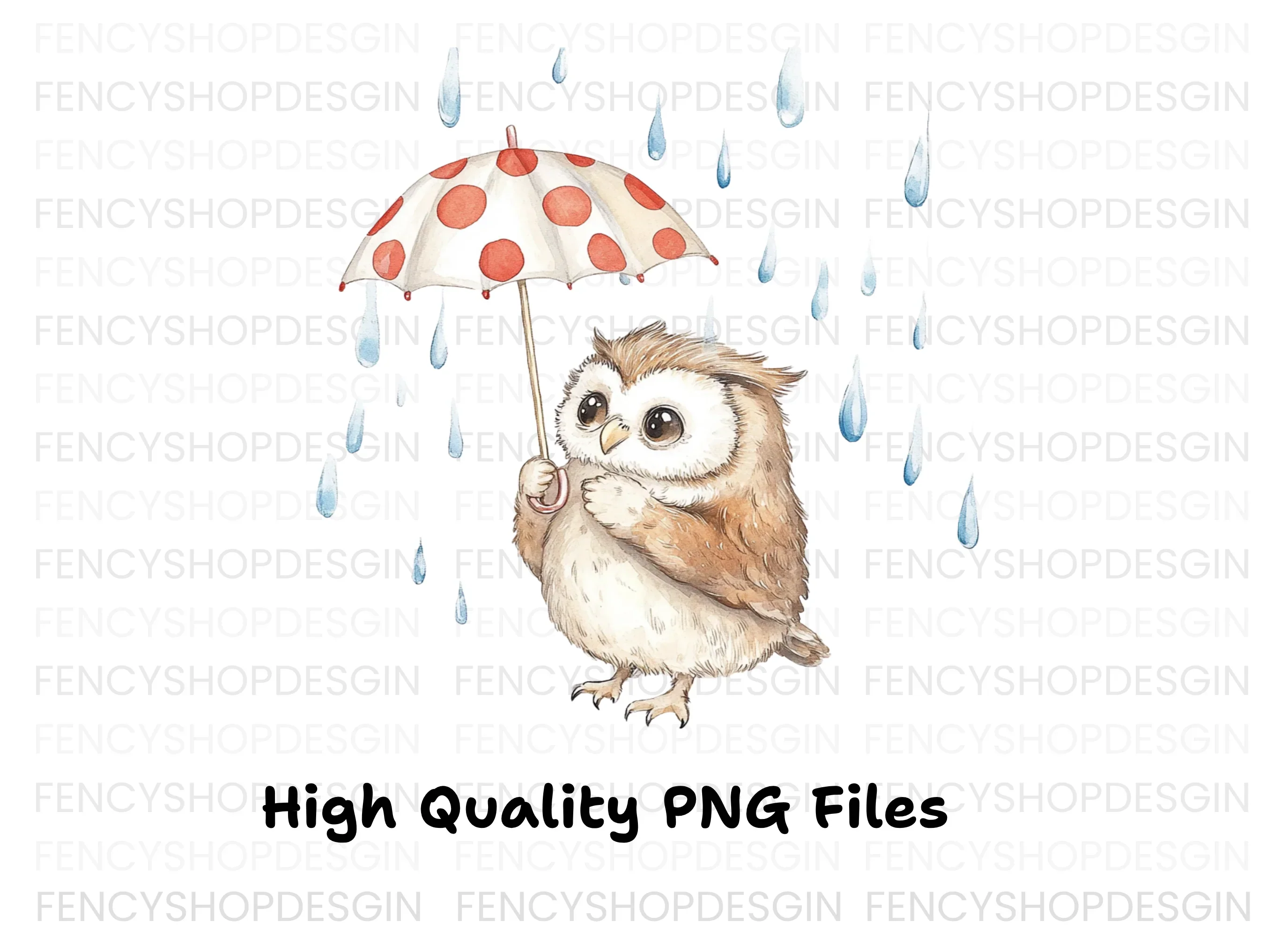 Owls with Umbrellas Clipart Bundle - Image 3