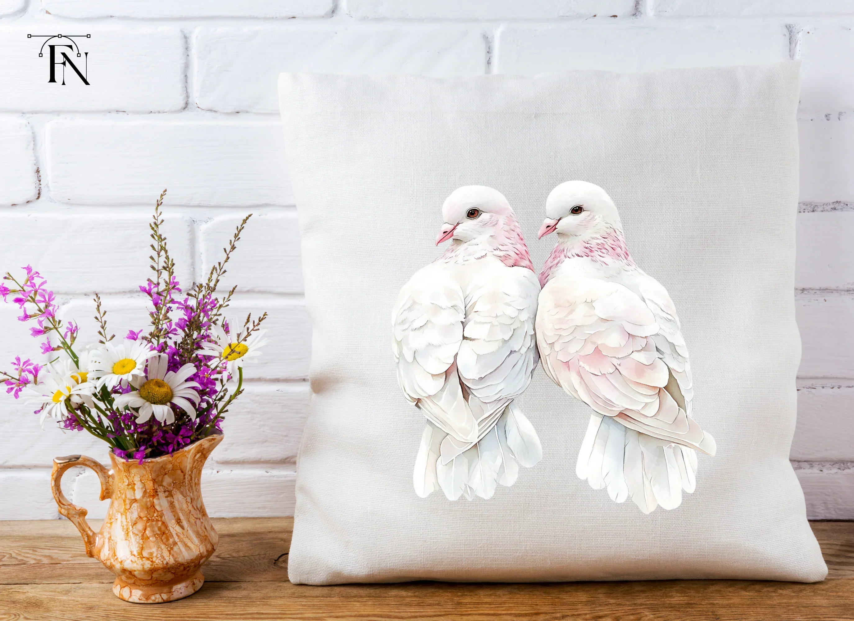 Pair of White Doves Clipart Bundle - Image 4