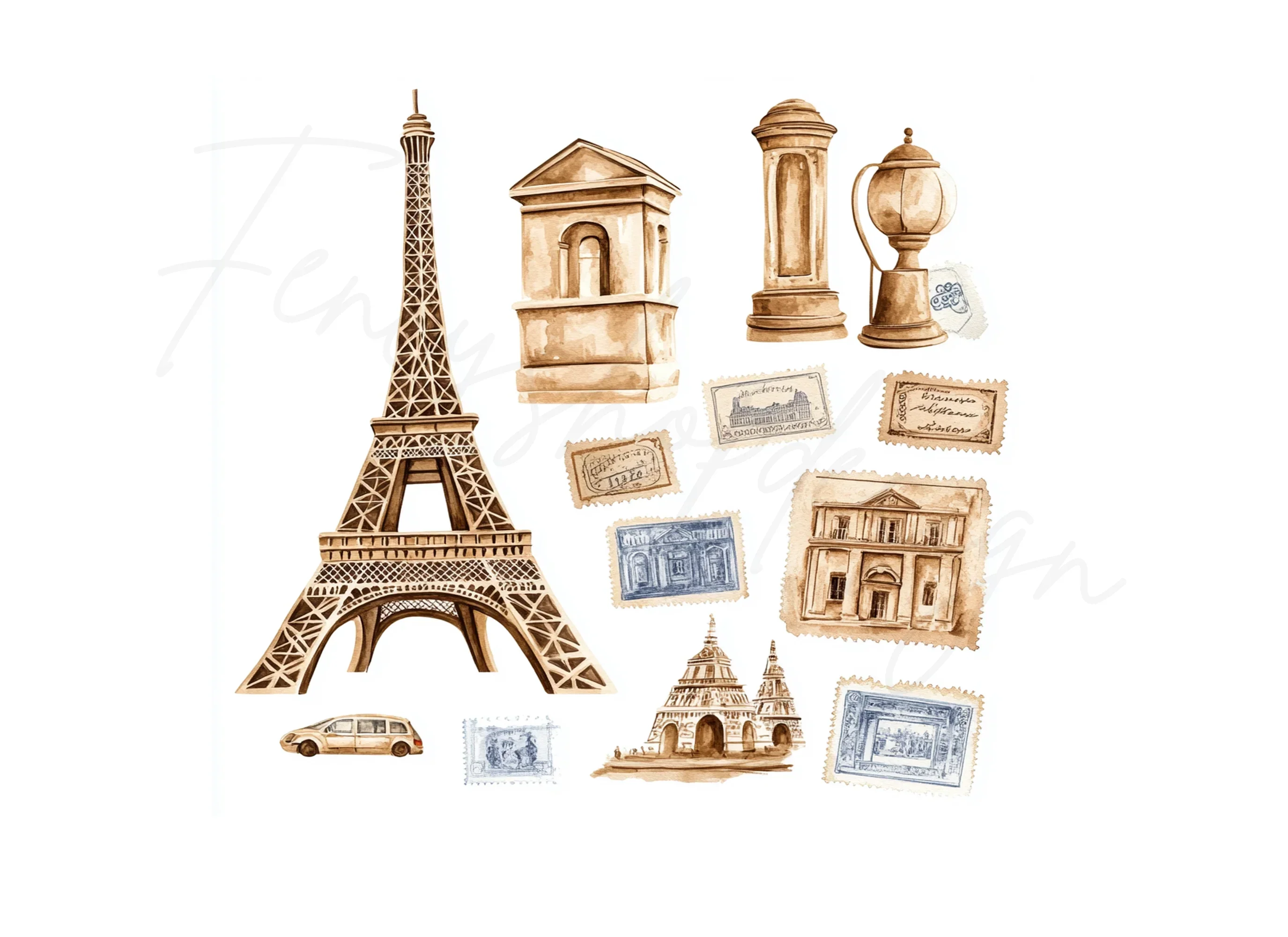 Parisian Landmarks Clipart Bundle - Image 2