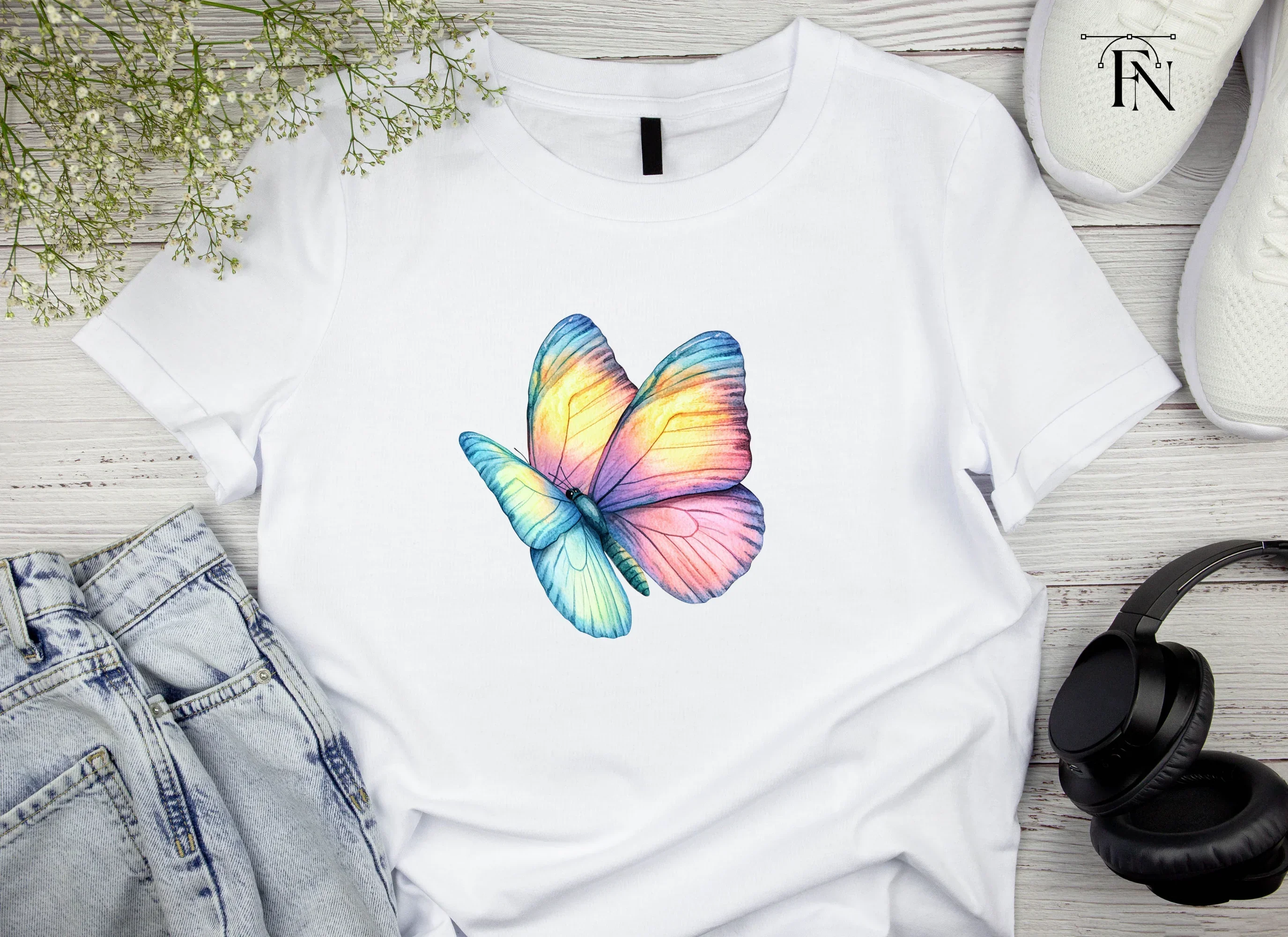 Pastel Butterfly Duo Clipart Bundle - Image 3