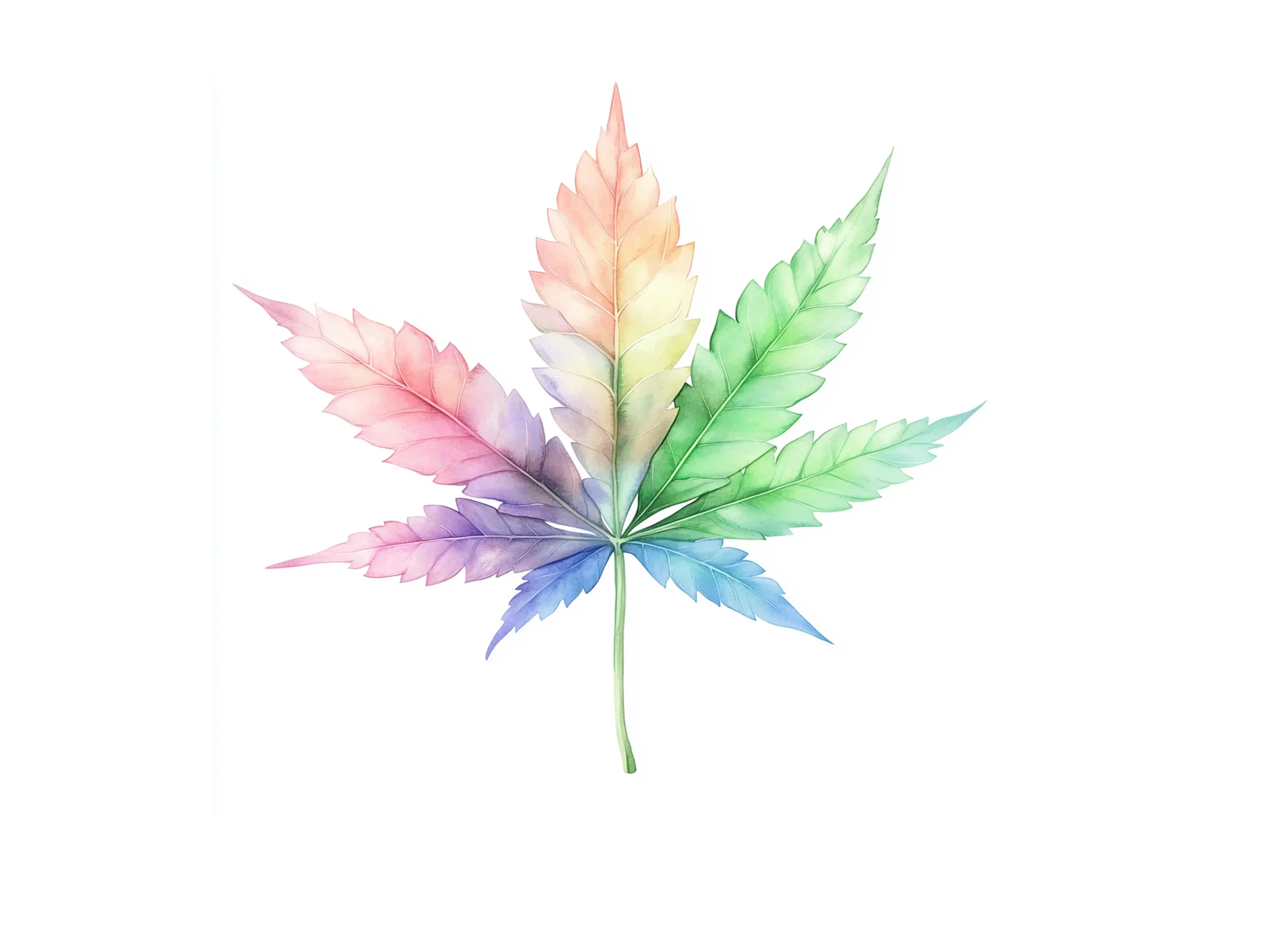 Pastel Cannabis Leaf Clipart Bundle - Image 3