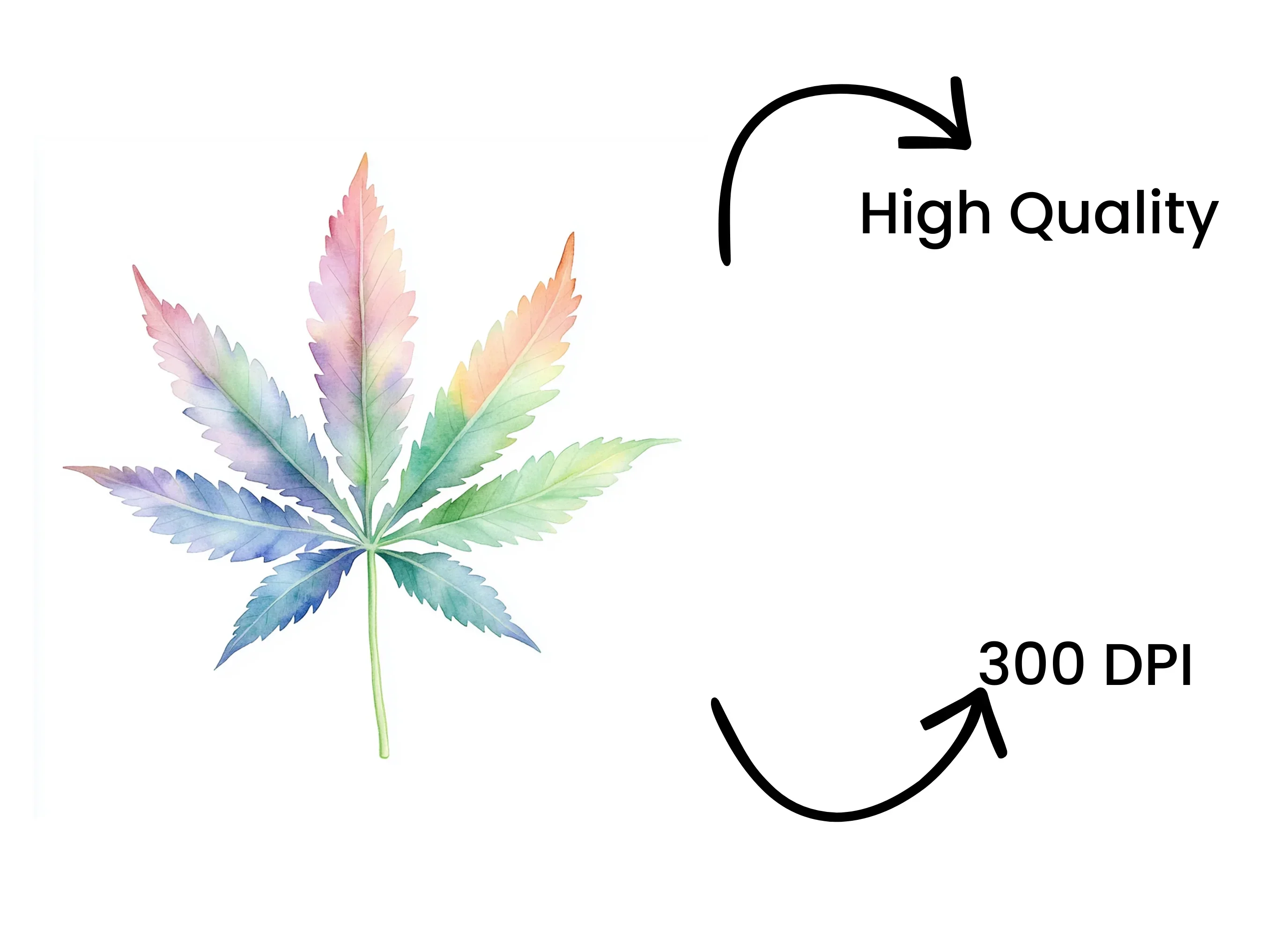 Pastel Cannabis Leaf Clipart Bundle - Image 4