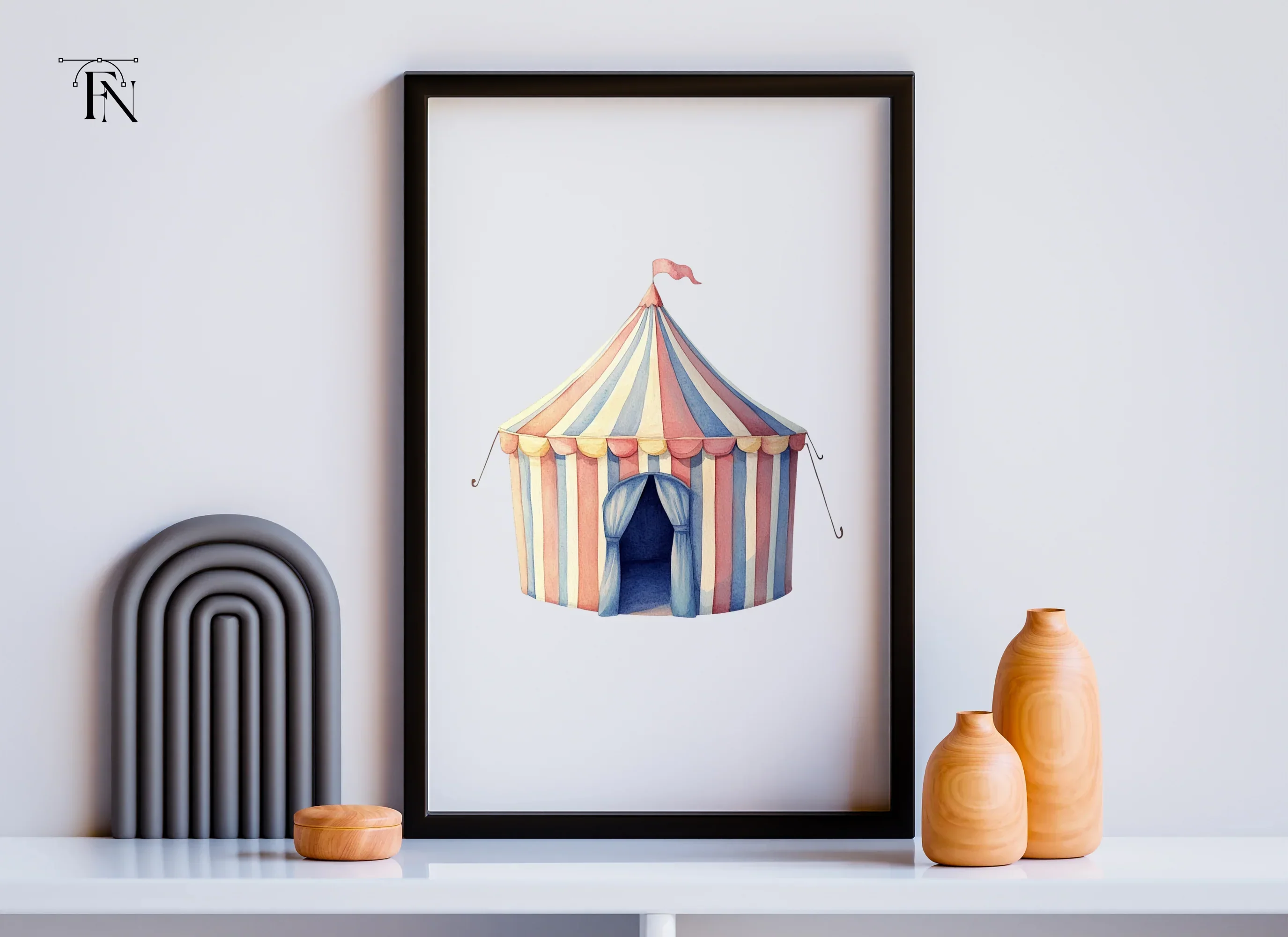 Pastel Circus Tent Clipart Bundle - Image 3