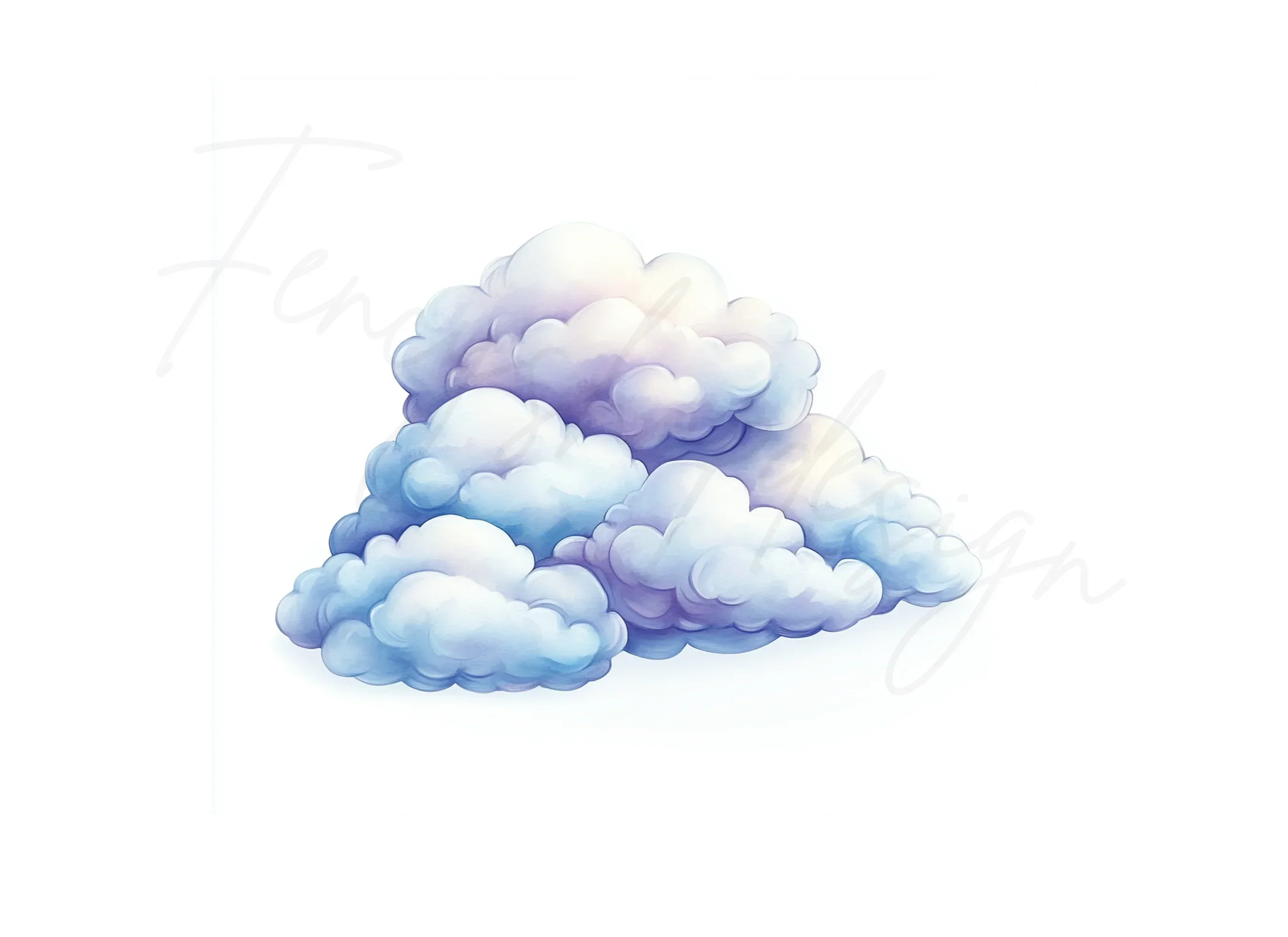Pastel Clouds Clipart Bundle - Image 2
