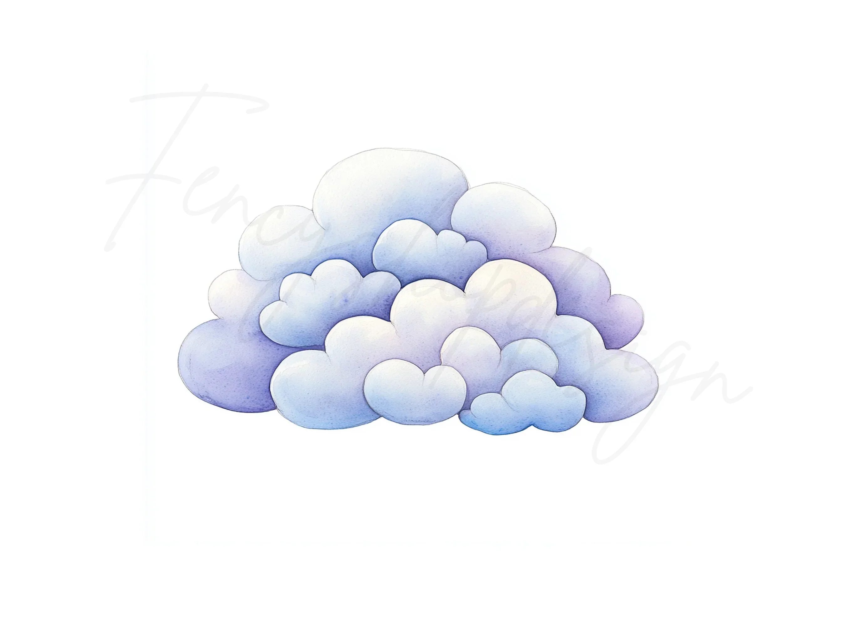 Pastel Clouds Clipart Bundle - Image 3