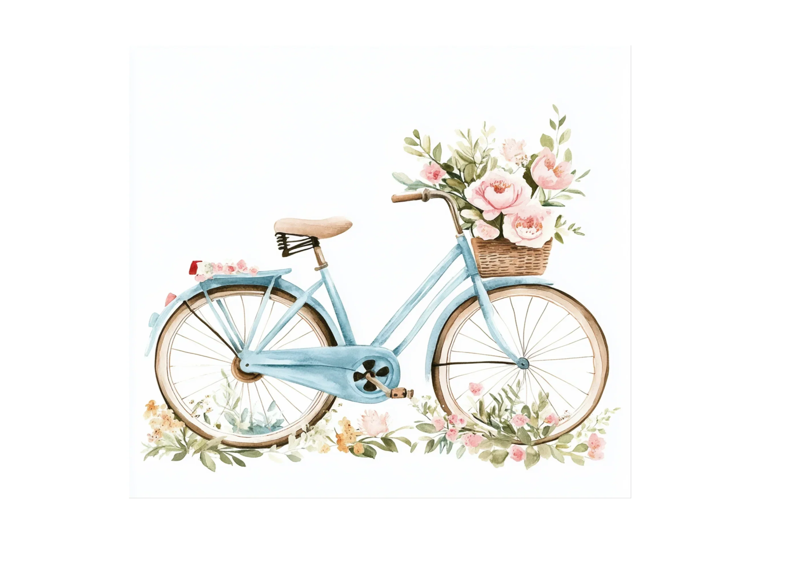 Pastel Floral Bicycle Clipart Bundle - Image 3