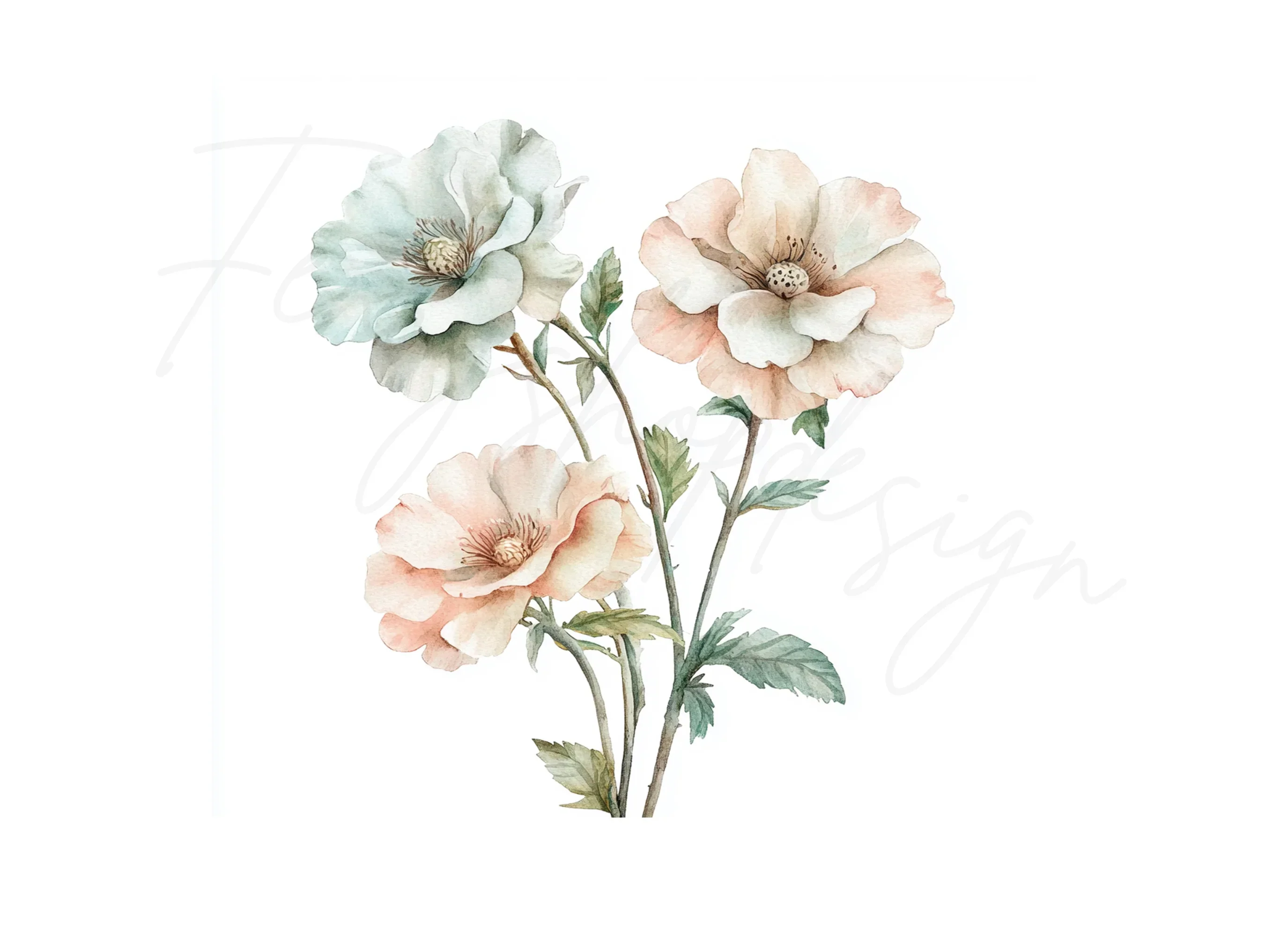 Pastel Flower Bouquets Clipart Bundle - Image 2