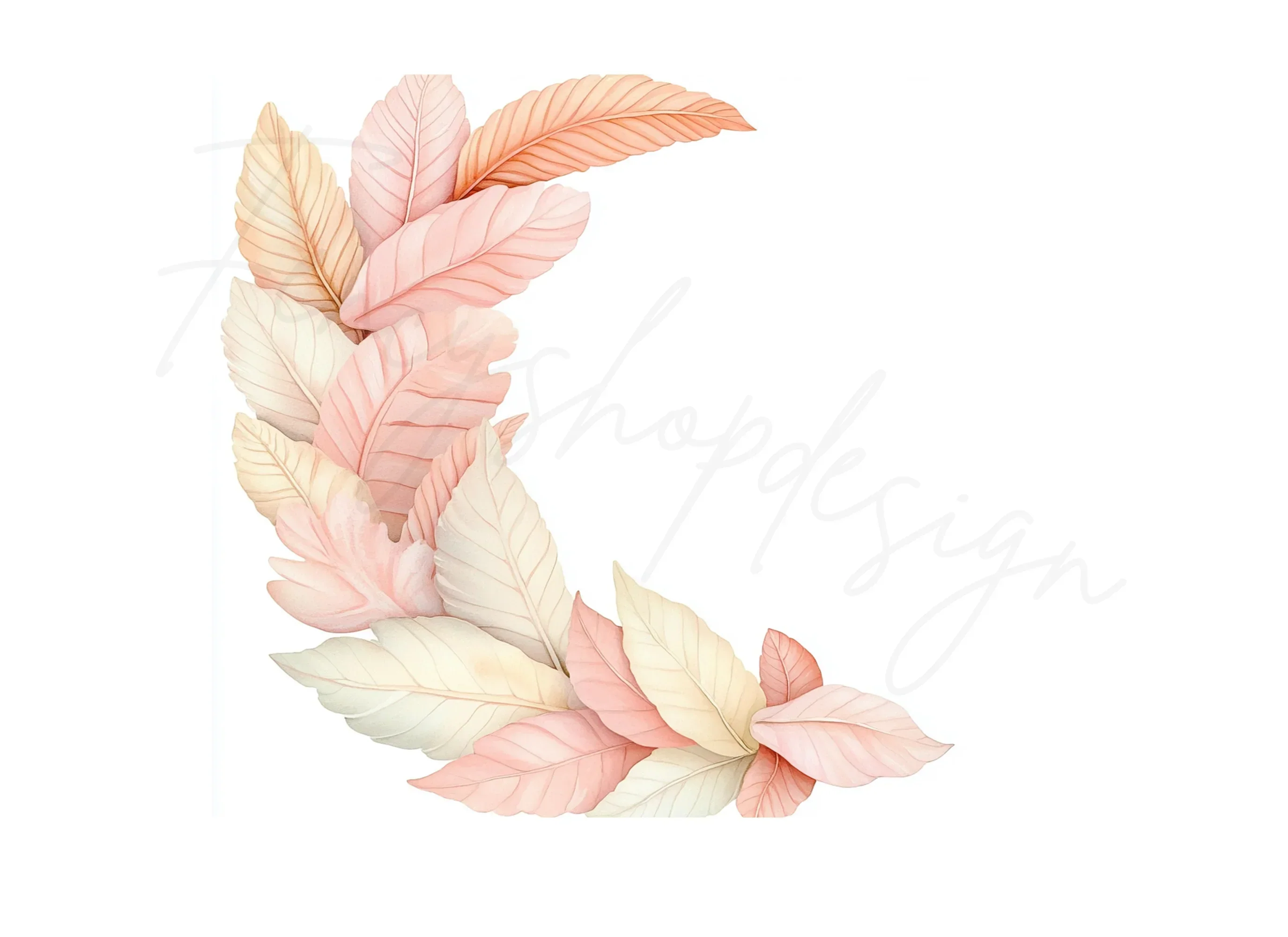 Pastel Leaf Wreaths Borders Clipart Bundle - Image 2