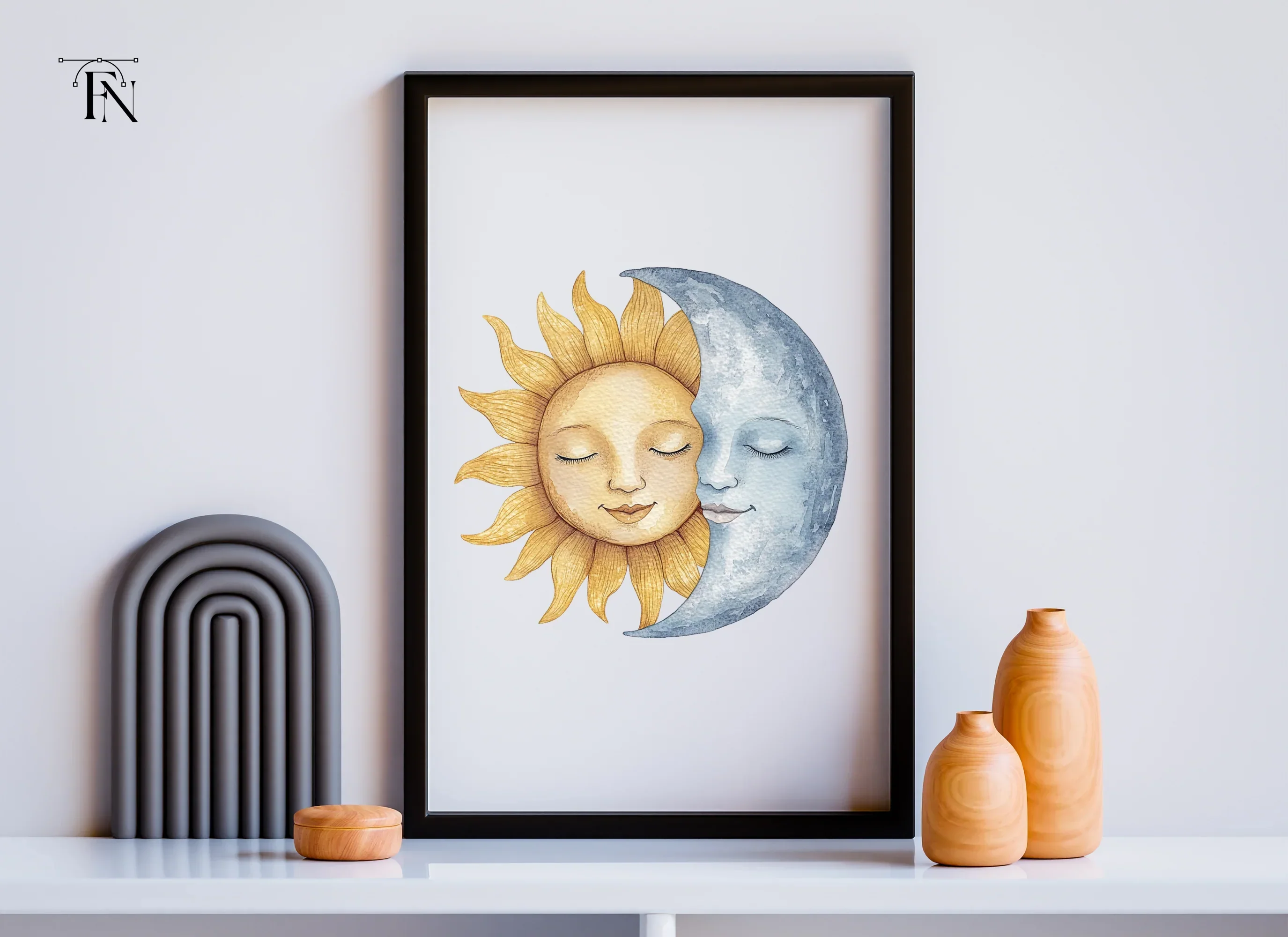 Pastel Sun and Moon Clipart Bundle - Image 4