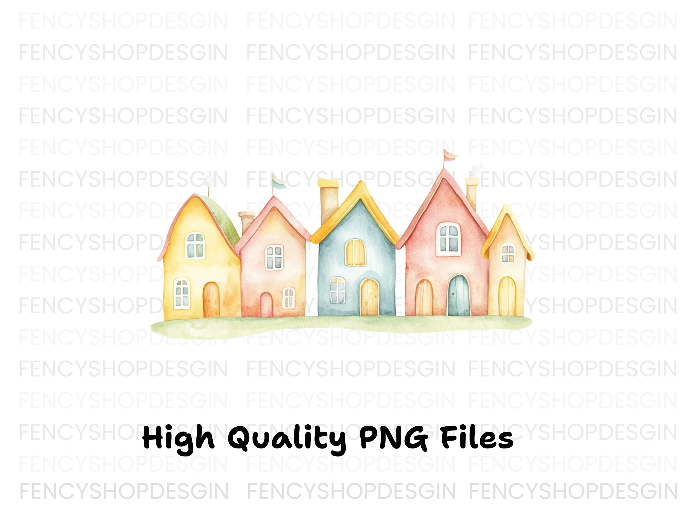 Pastel Town Clipart Bundle - Image 2