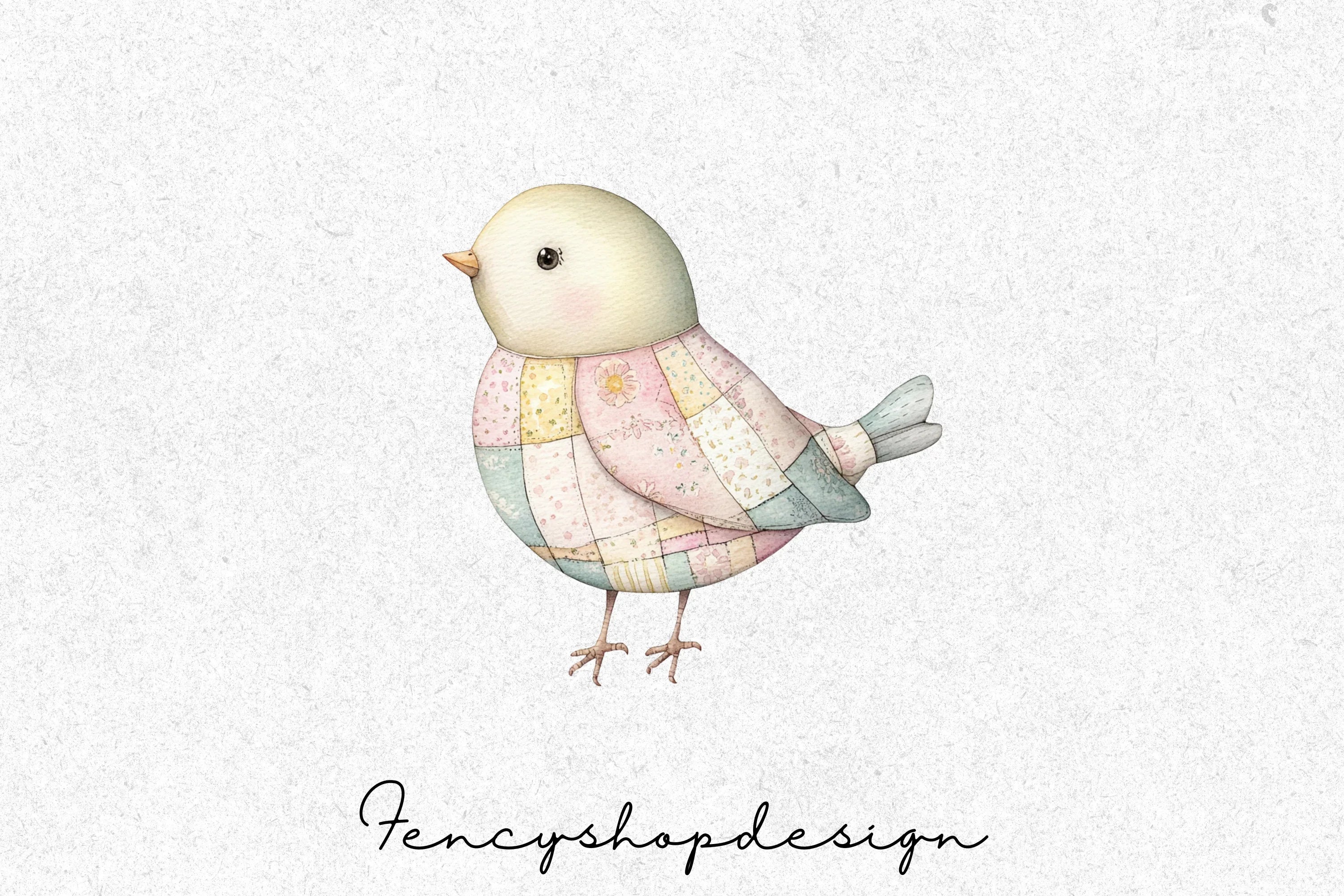 Patchwork Birds Clipart Bundle - Image 3