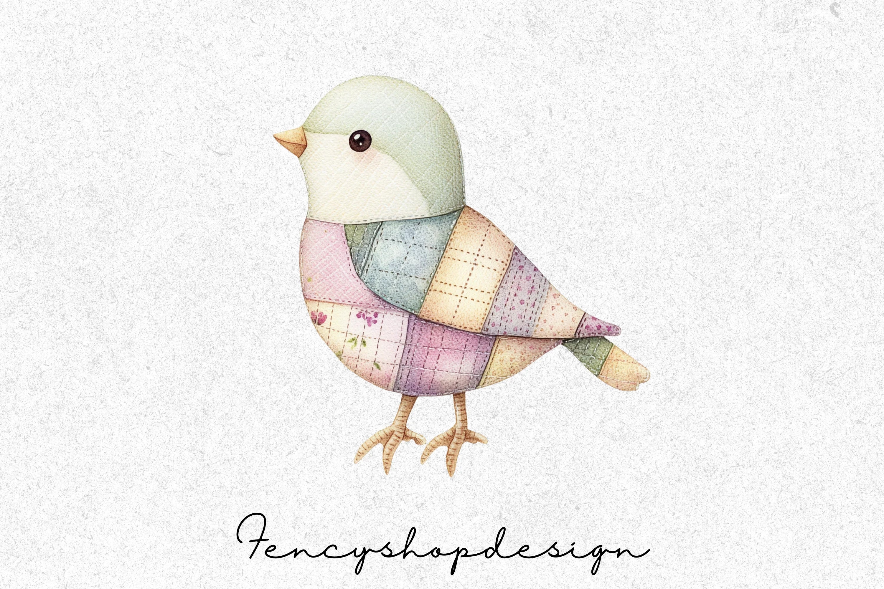 Patchwork Birds Clipart Bundle - Image 4