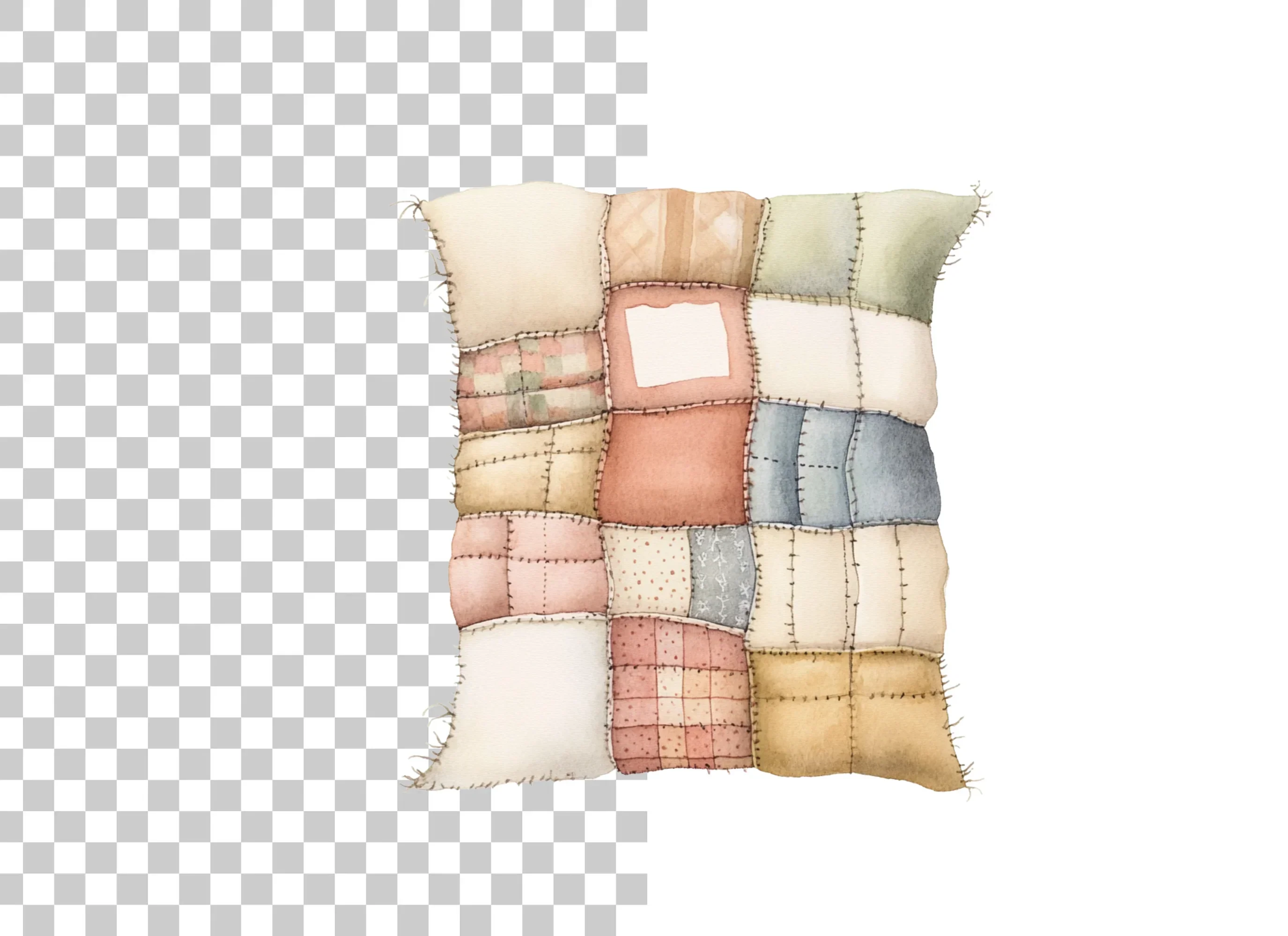 Patchwork Quilt Pillow Clipart Bundle - Image 6