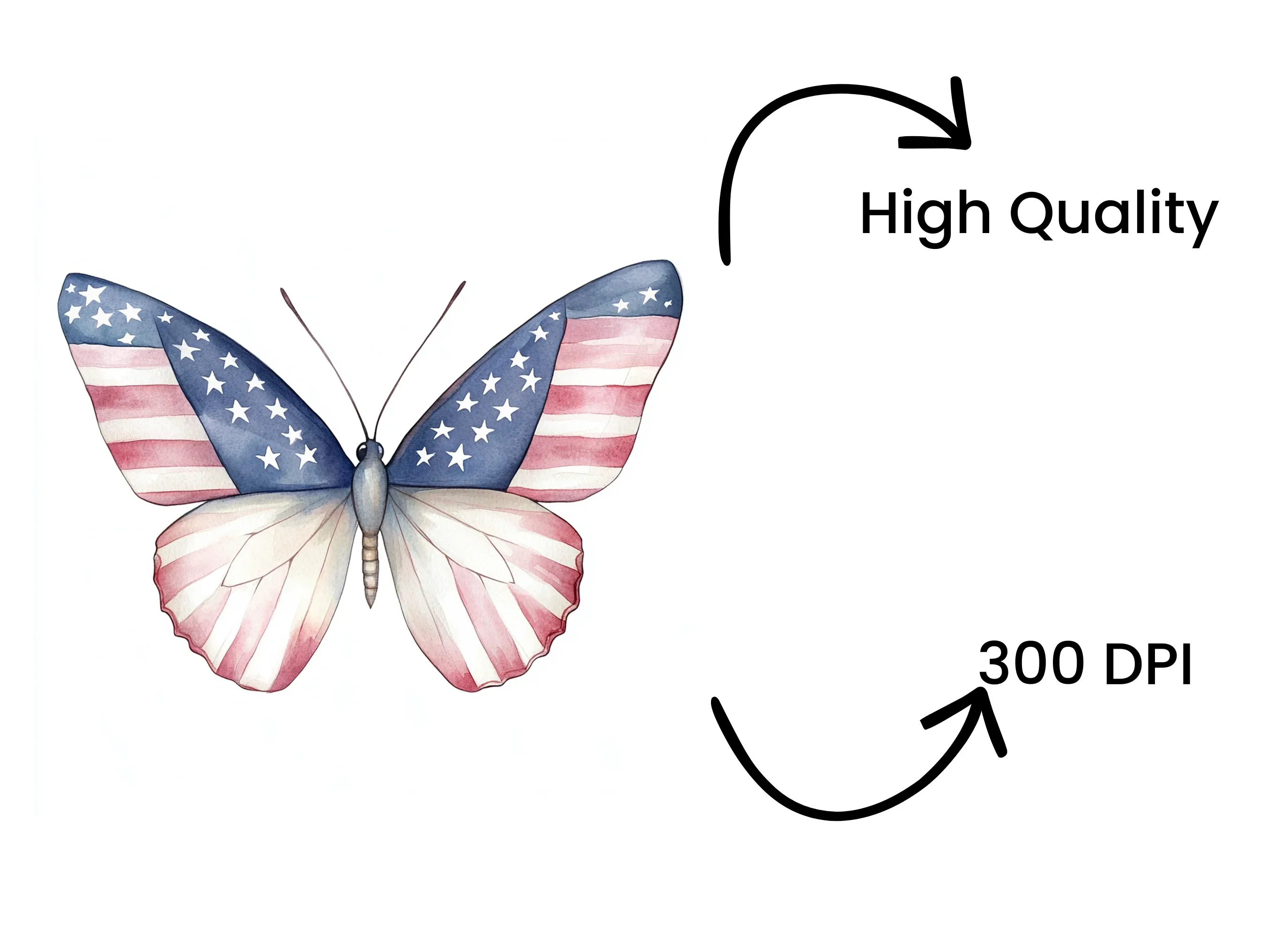 Patriotic Butterfly Clipart Bundle - Image 4