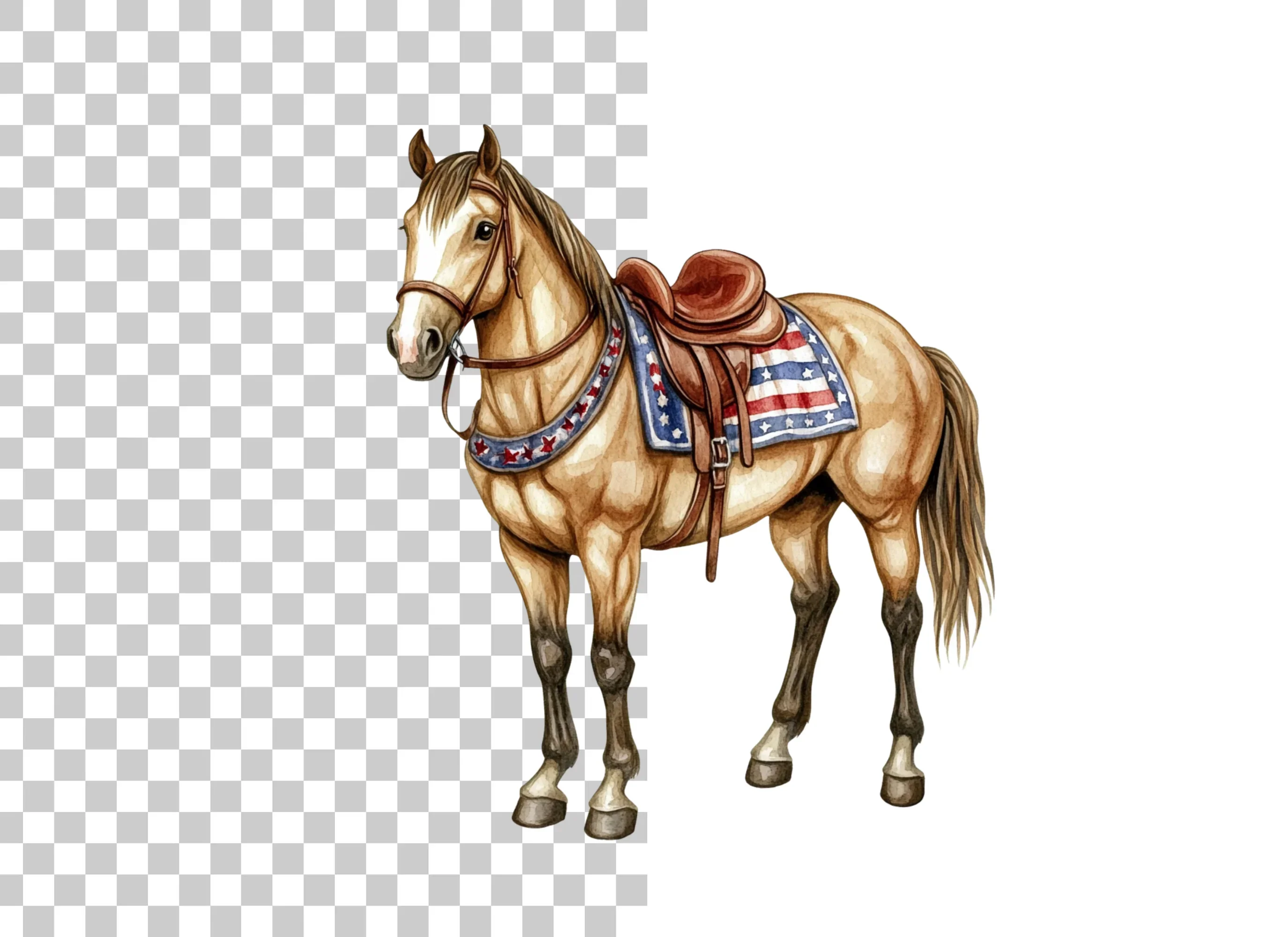 Patriotic Horse Clipart Bundle - Image 3