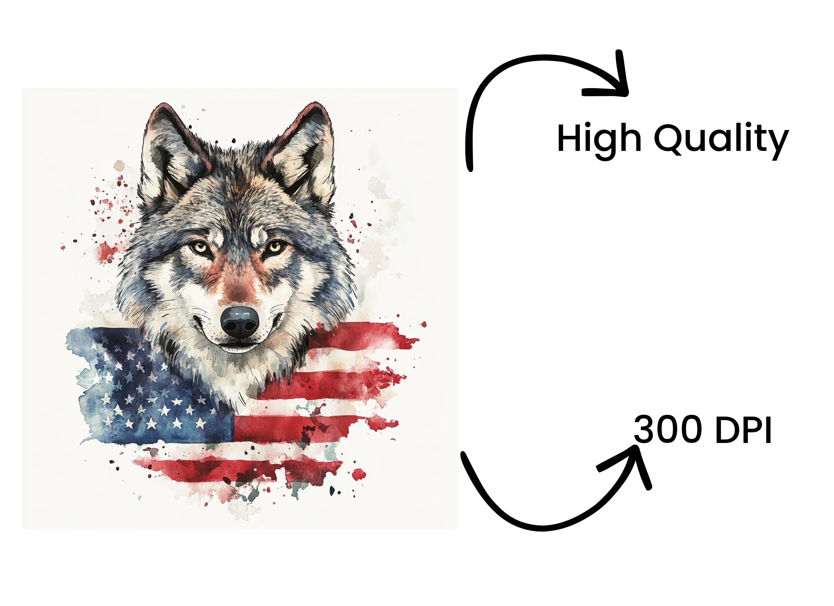 Patriotic Wolf Clipart Bundle - Image 4