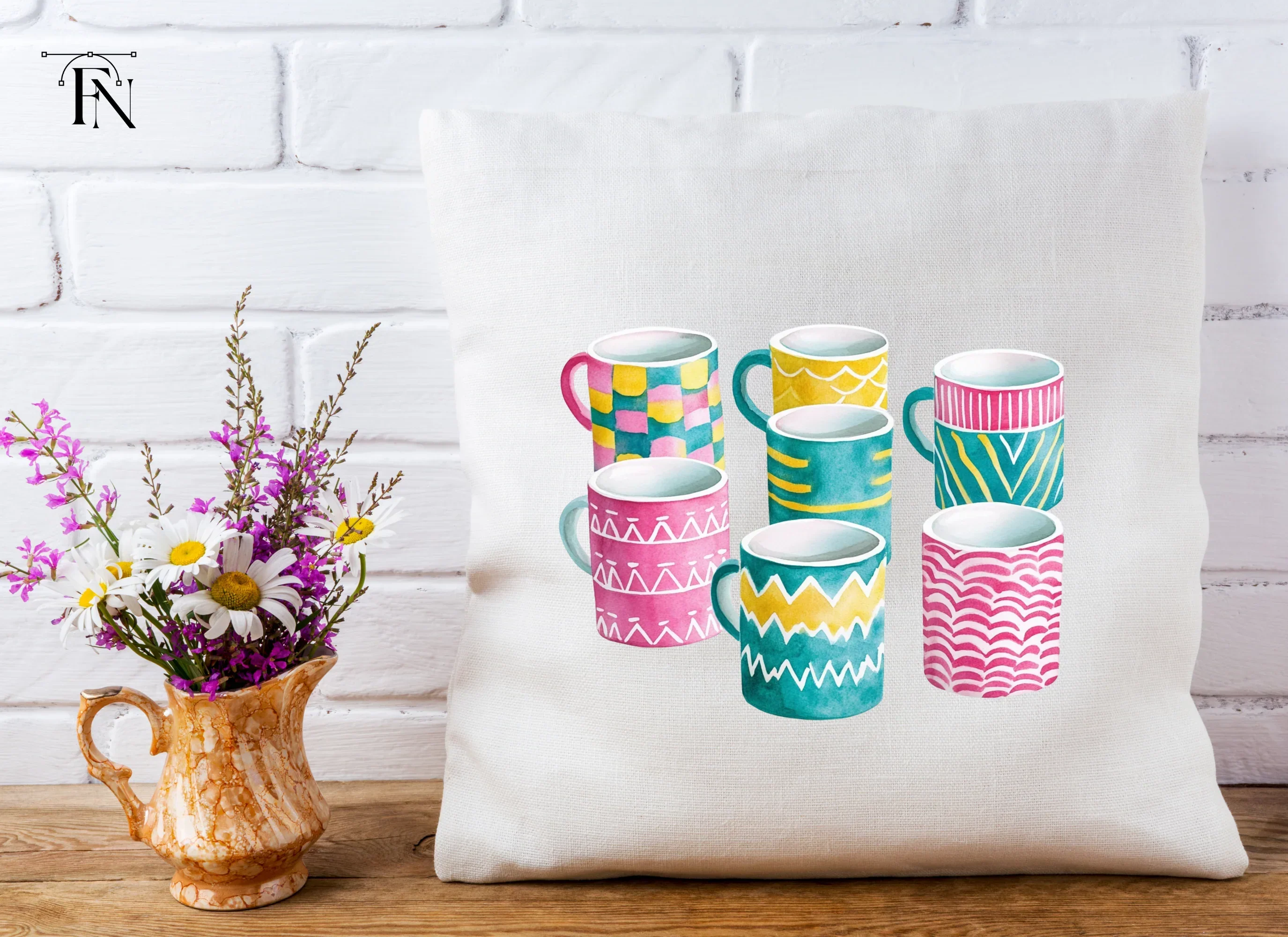 Patterned Mugs Clipart Bundle - Image 5