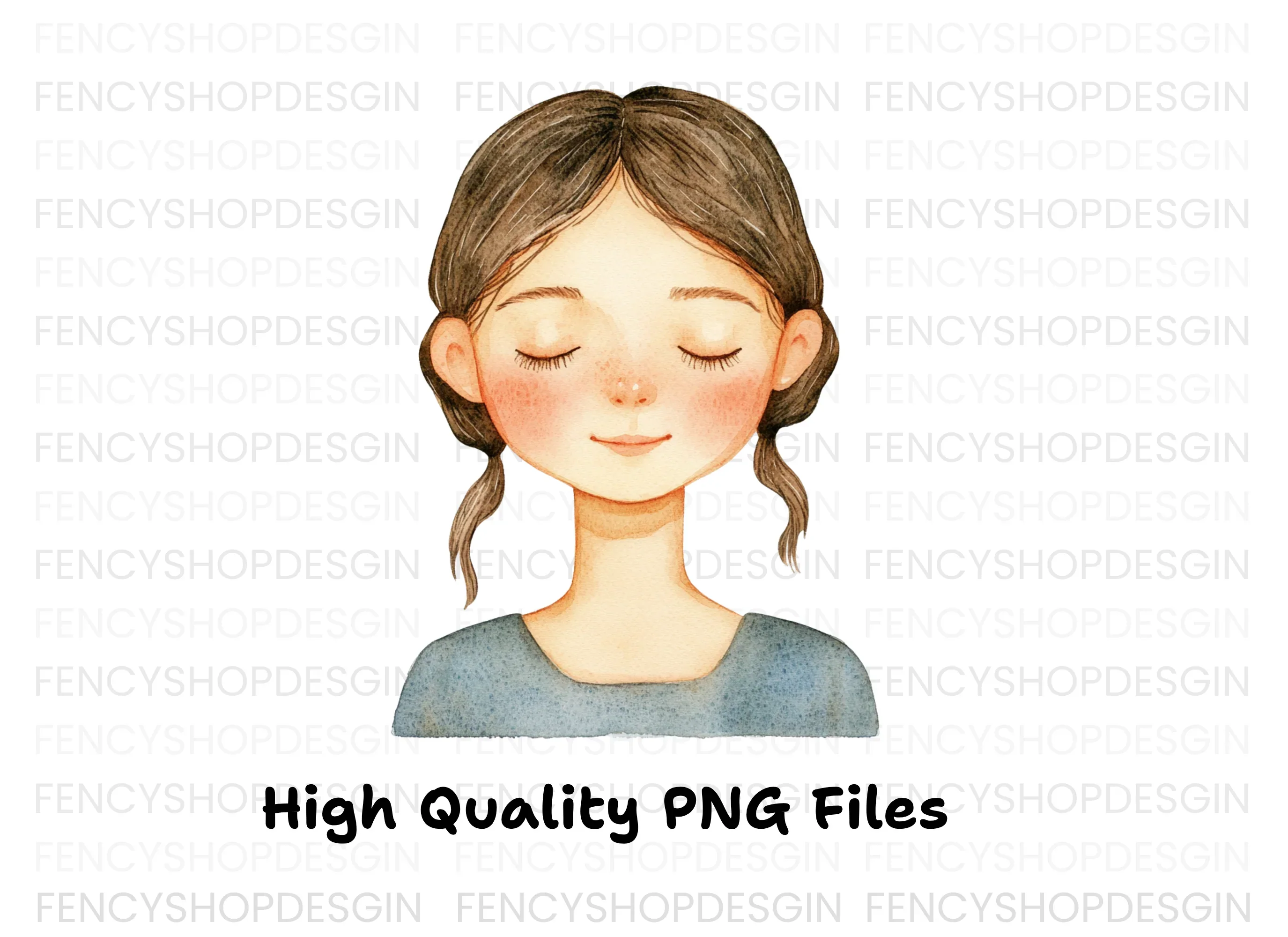 Peaceful Girl Meditating Clipart Bundle - Image 3