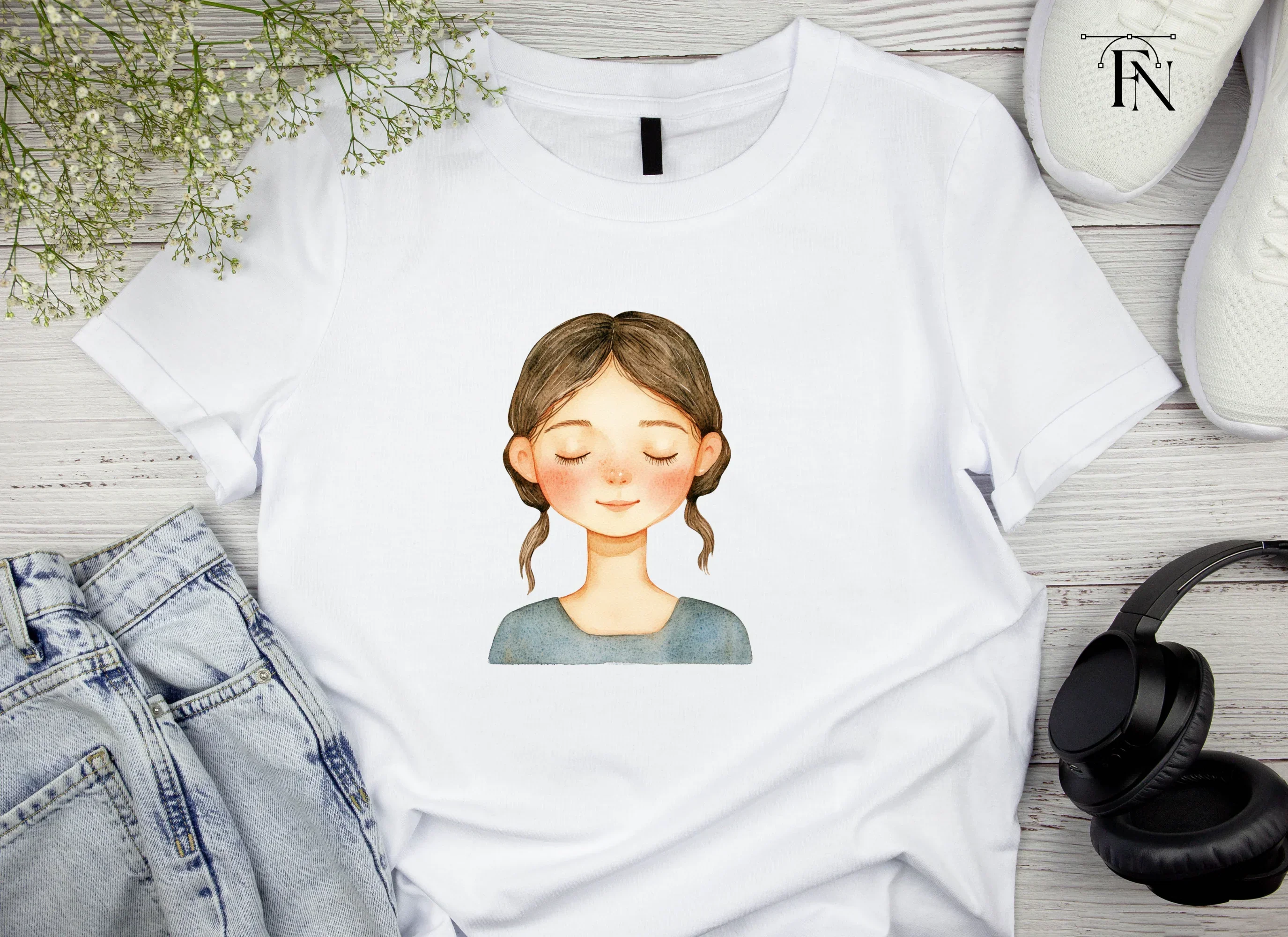 Peaceful Girl Meditating Clipart Bundle - Image 4