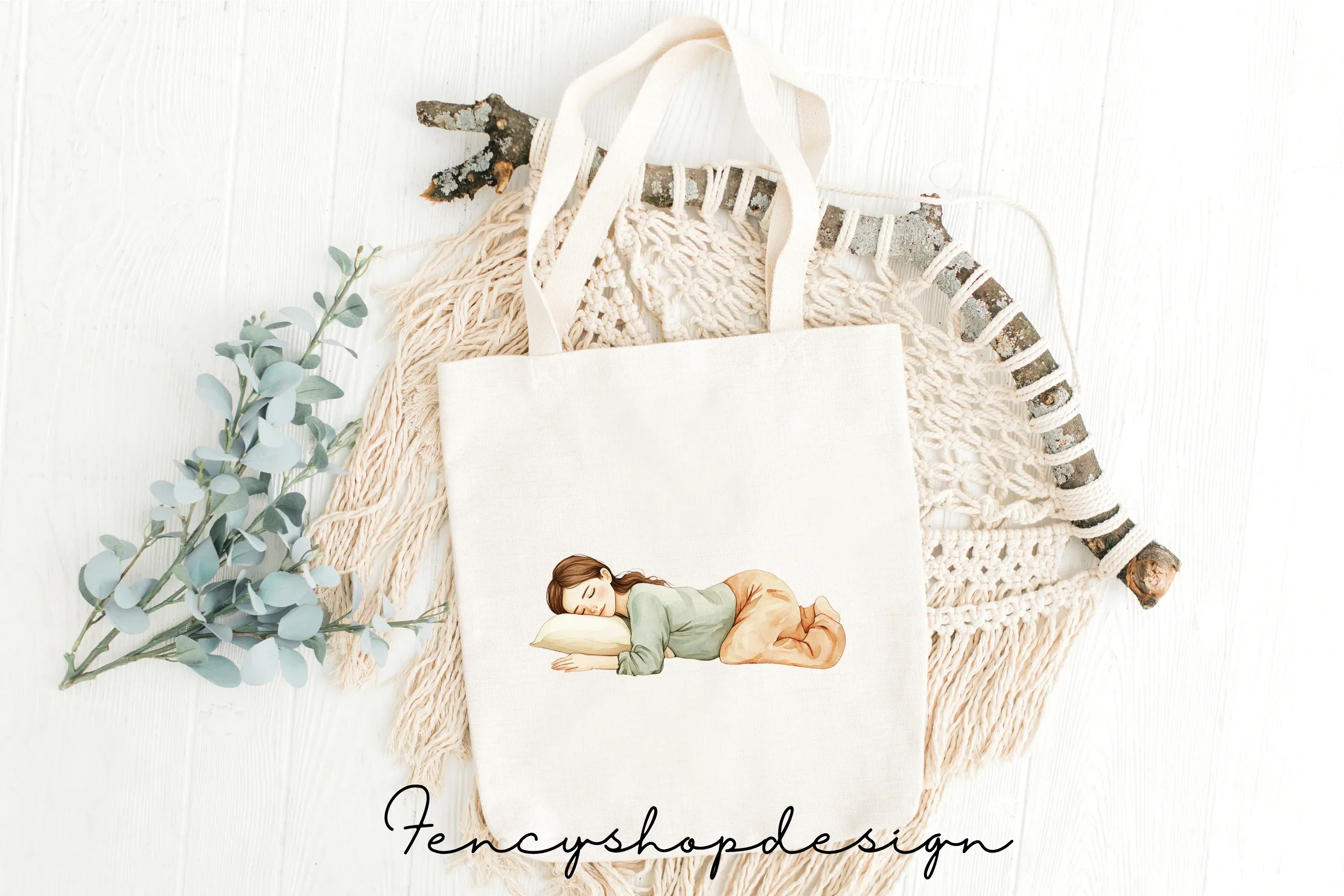 Peaceful Sleeping Girl Clipart Bundle - Image 8
