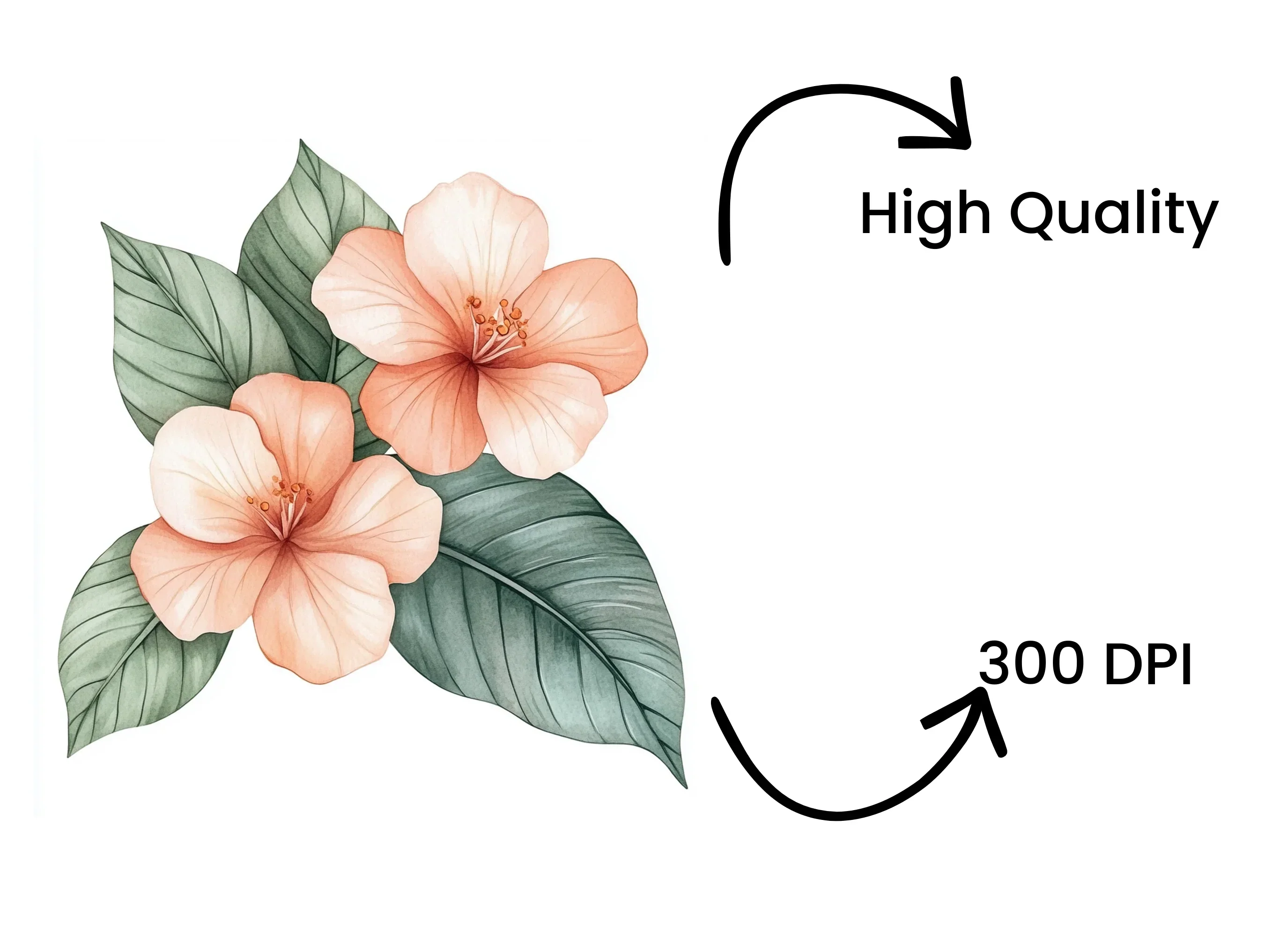 Peach Floral Clipart Bundle - Image 4