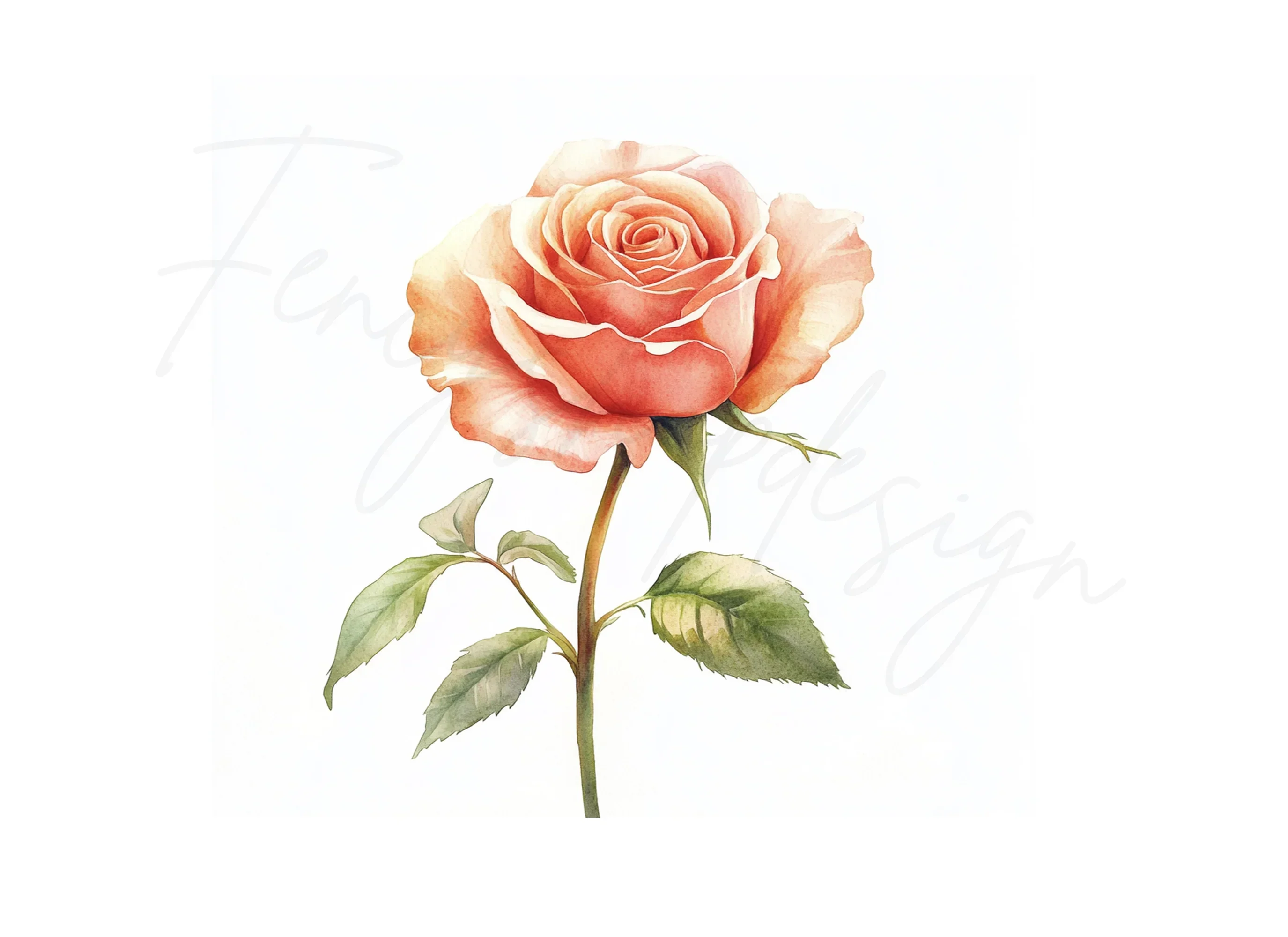 Peach Rose Clipart Bundle - Image 3