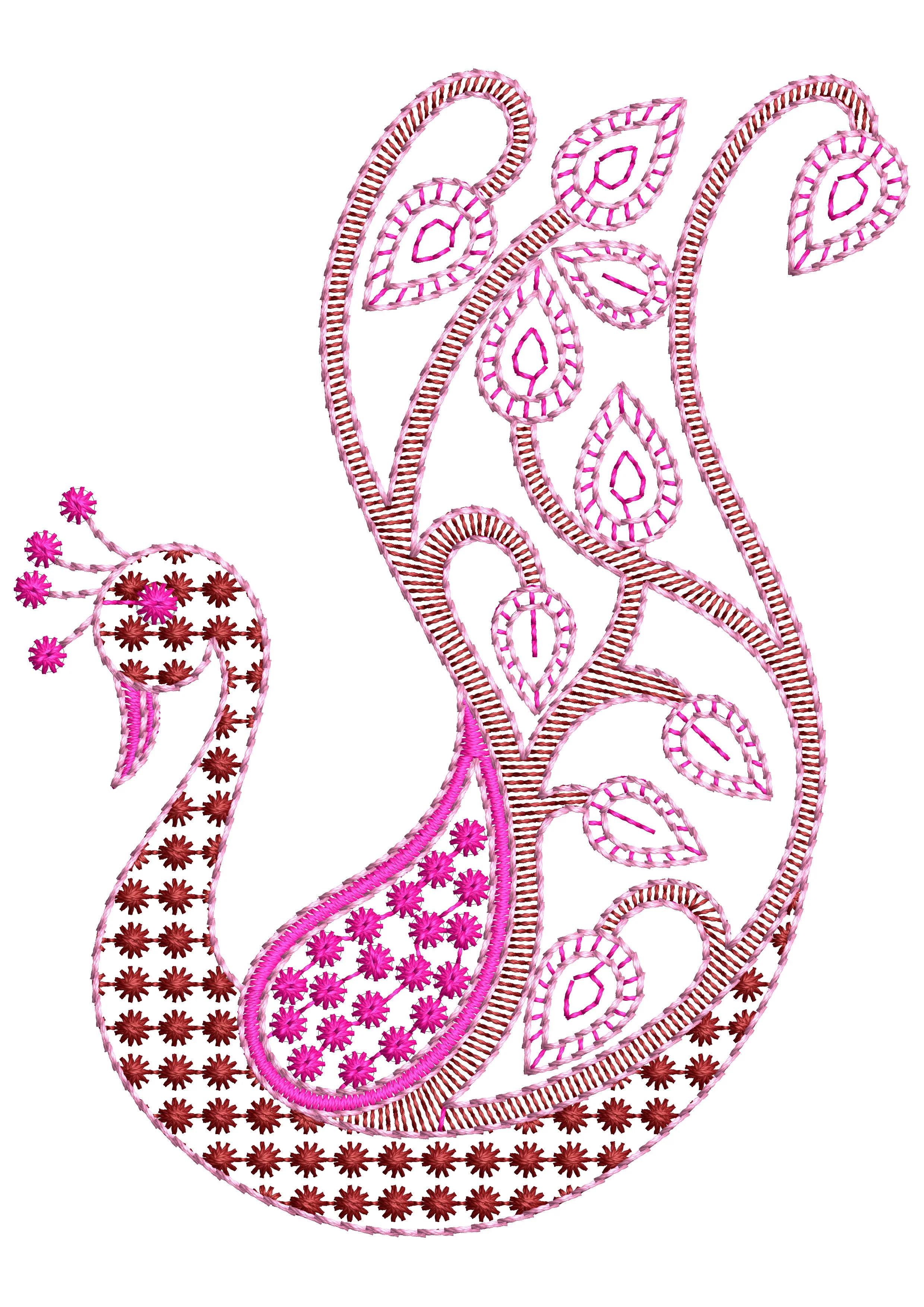 Peacock Art Sequins Embroidery Design
