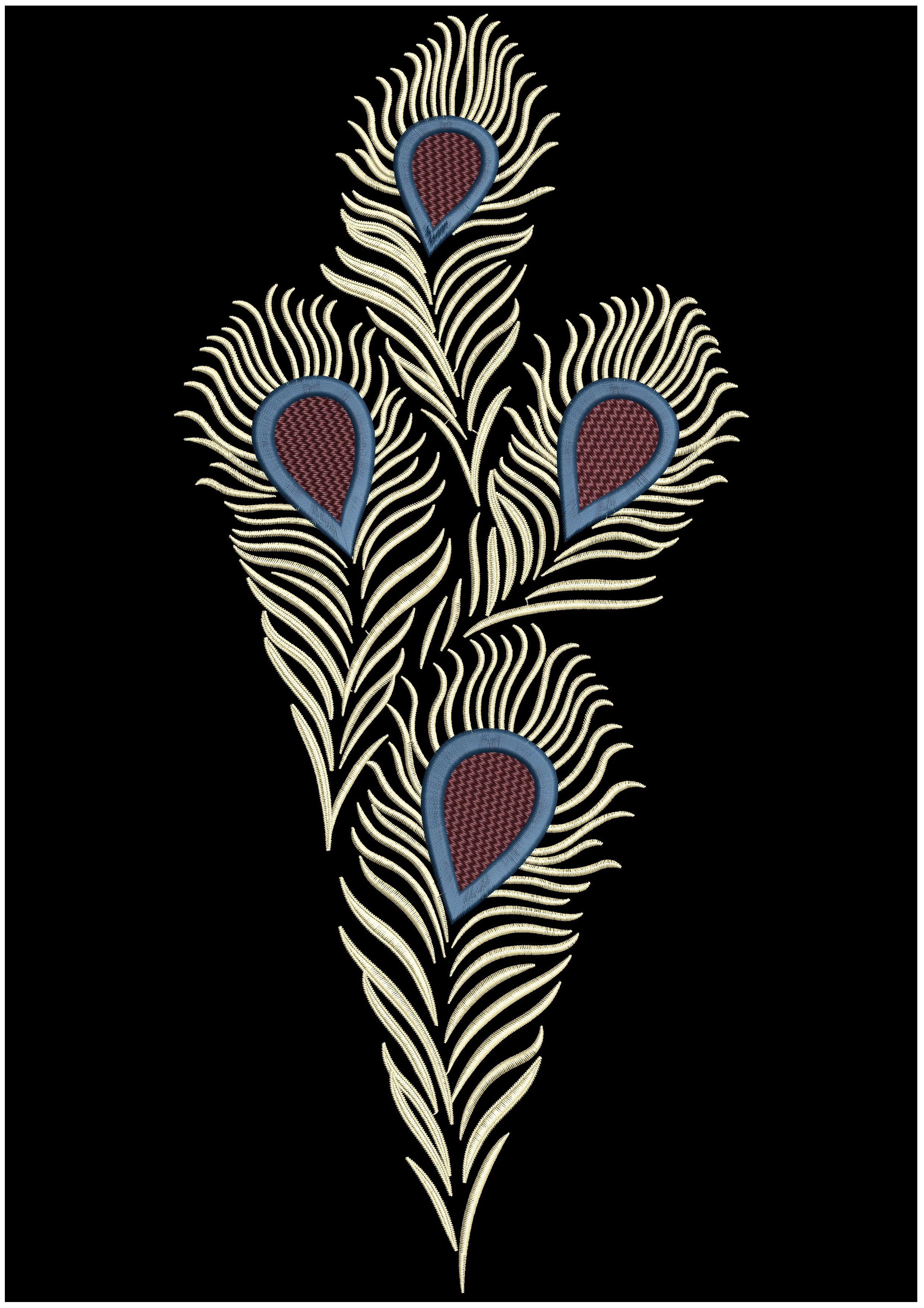 Peacock Par Embroidery Design