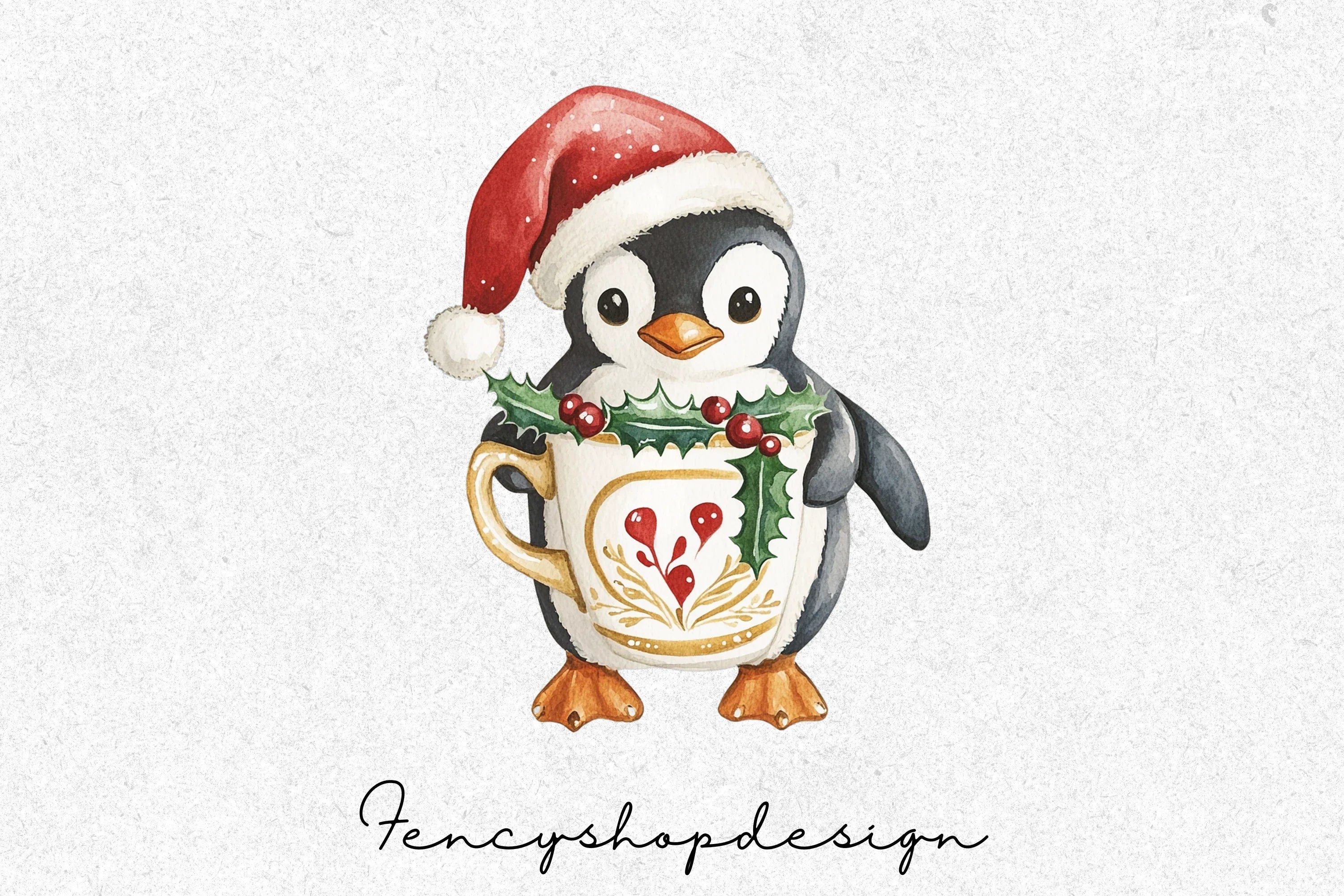 Penguin Christmas Market Clipart Bundle - Image 3