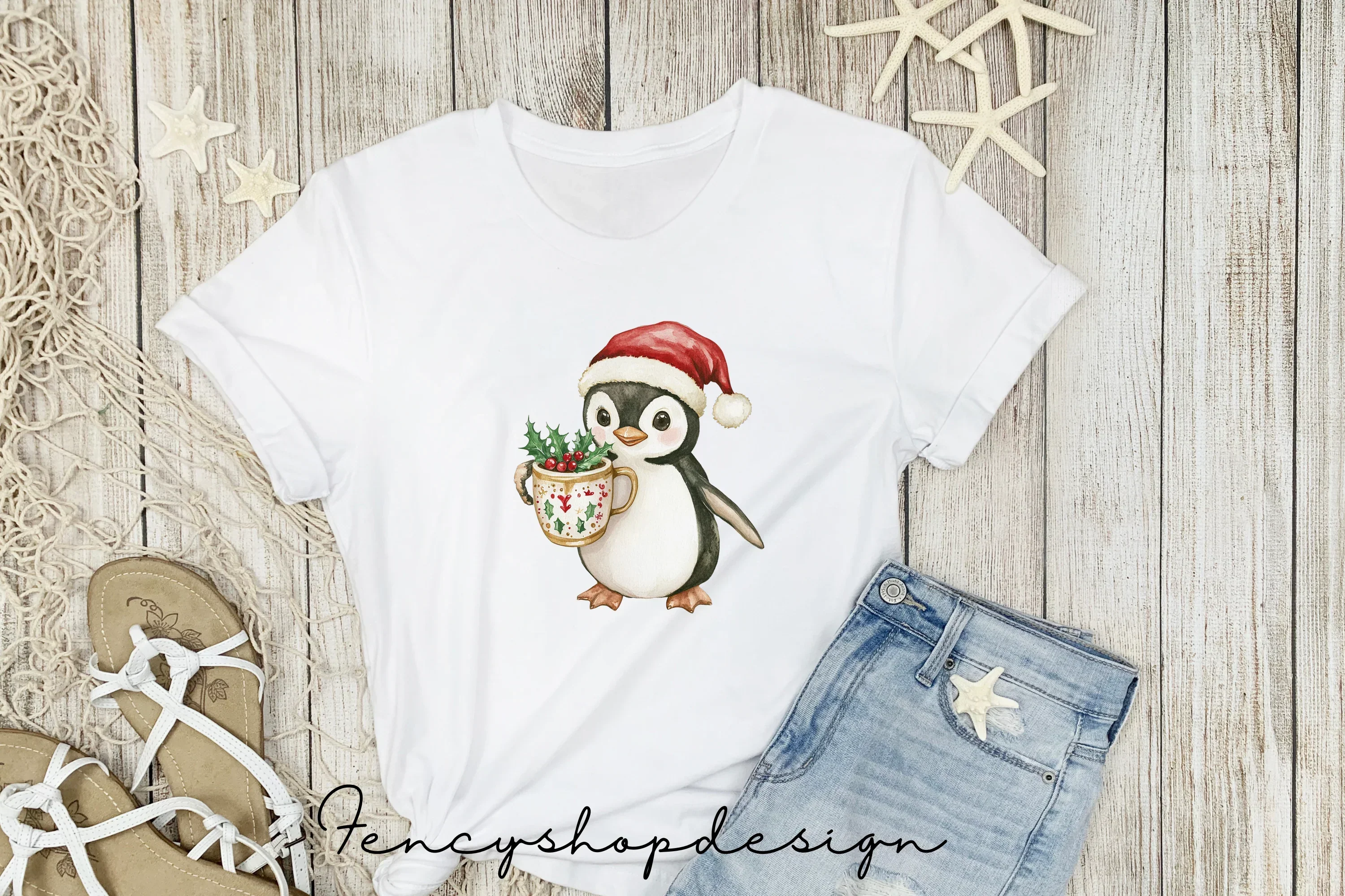 Penguin Christmas Market Clipart Bundle - Image 4