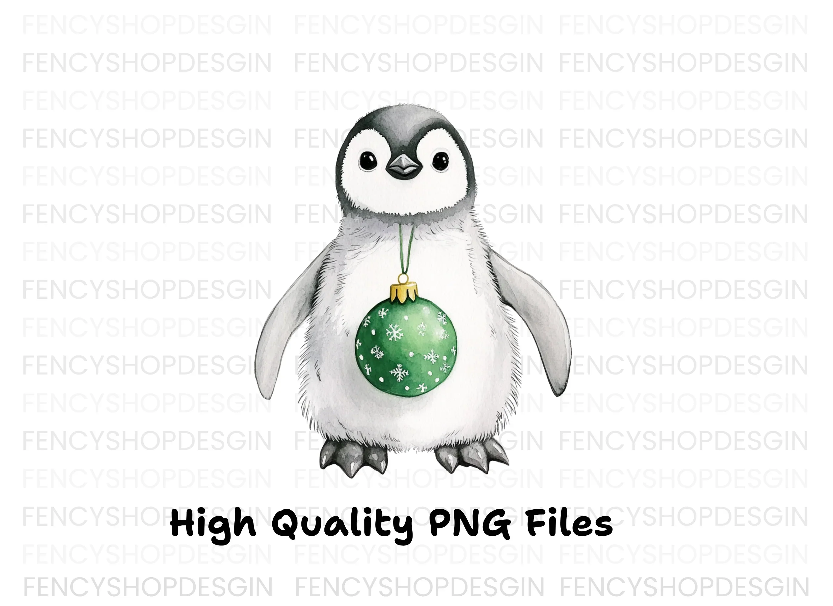 Penguin Christmas Ornament Clipart Bundle - Image 3