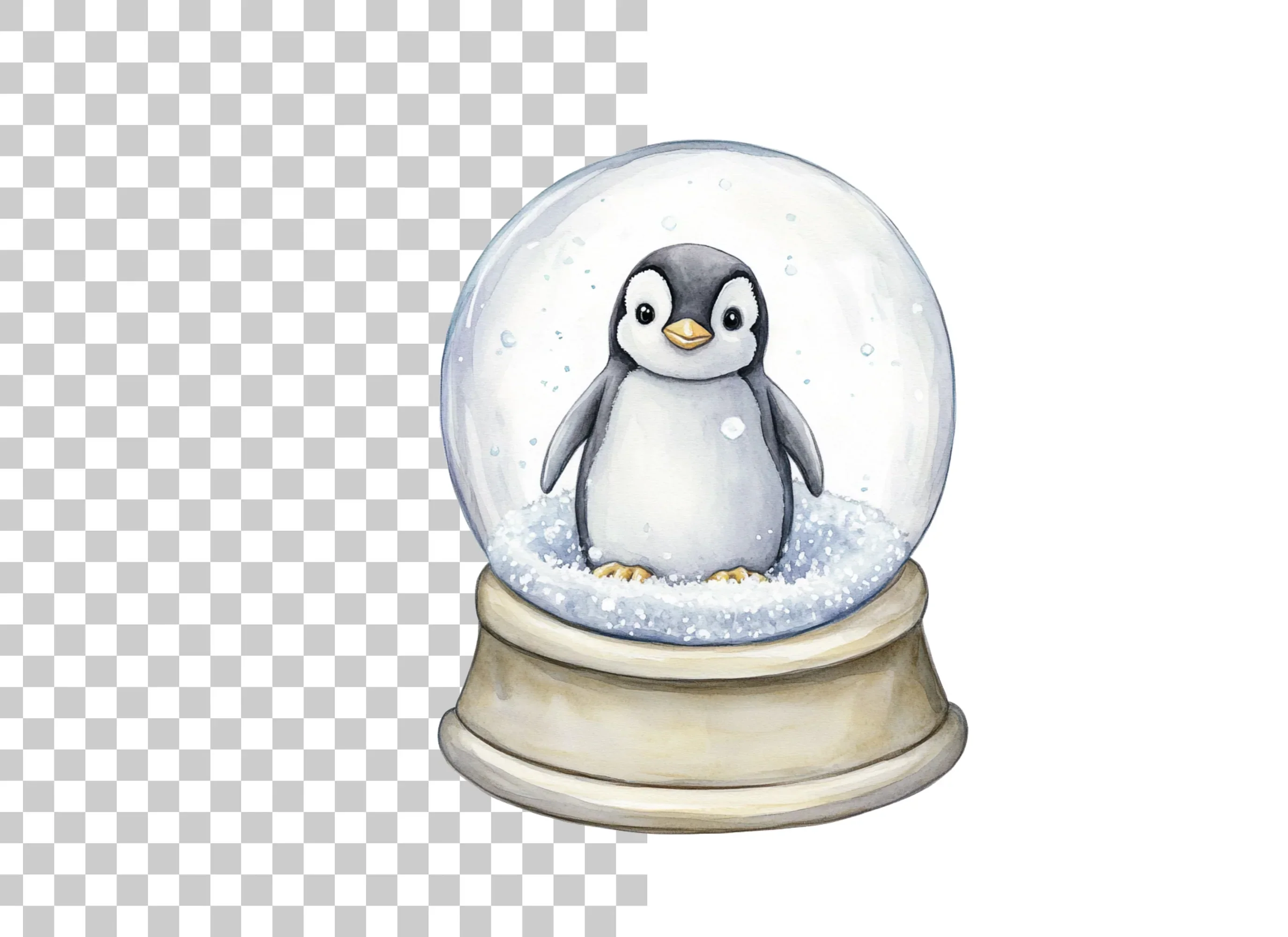 Penguin Snow Globe Duo Clipart Bundle - Image 2