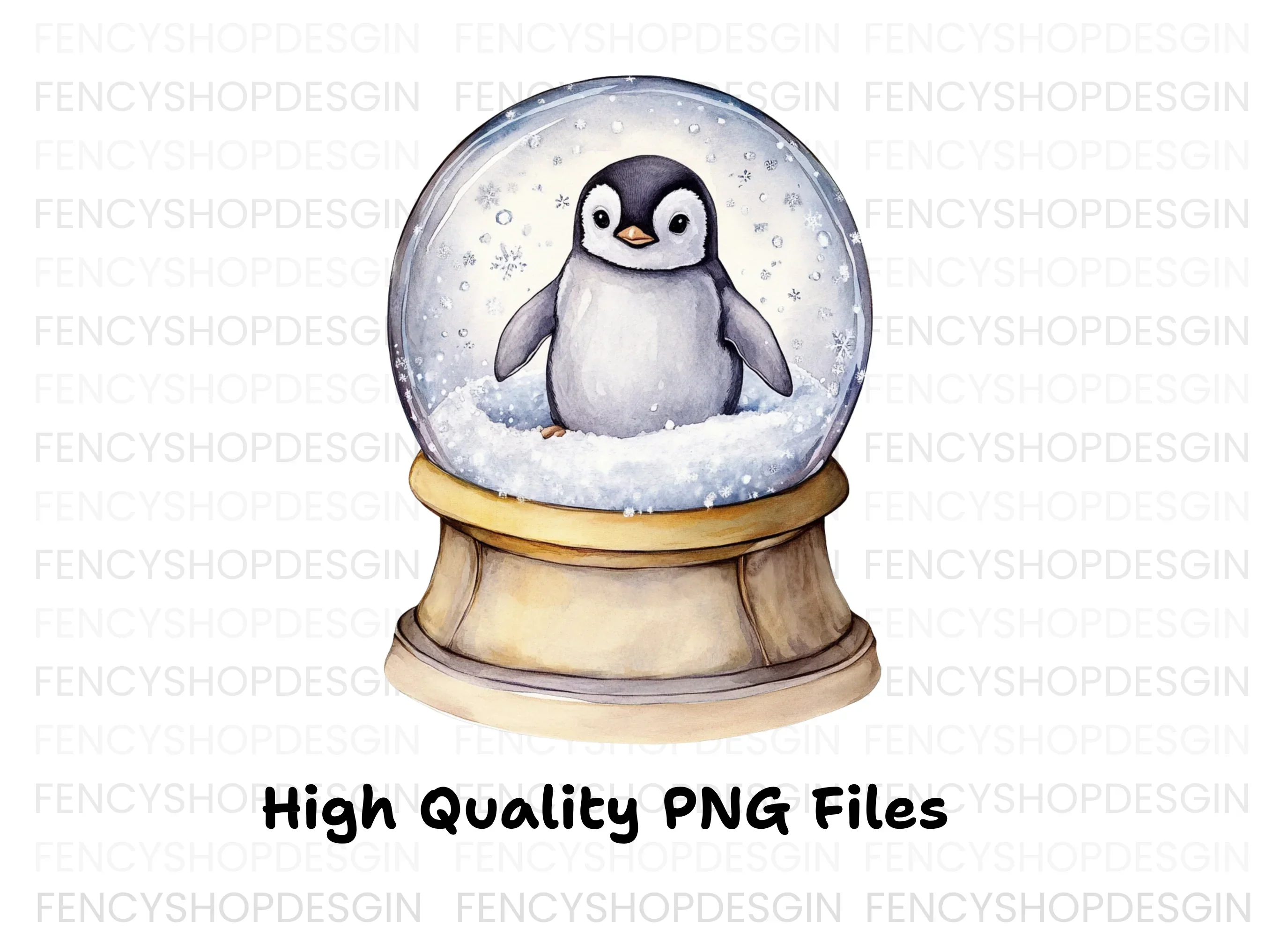 Penguin Snow Globe Duo Clipart Bundle - Image 3