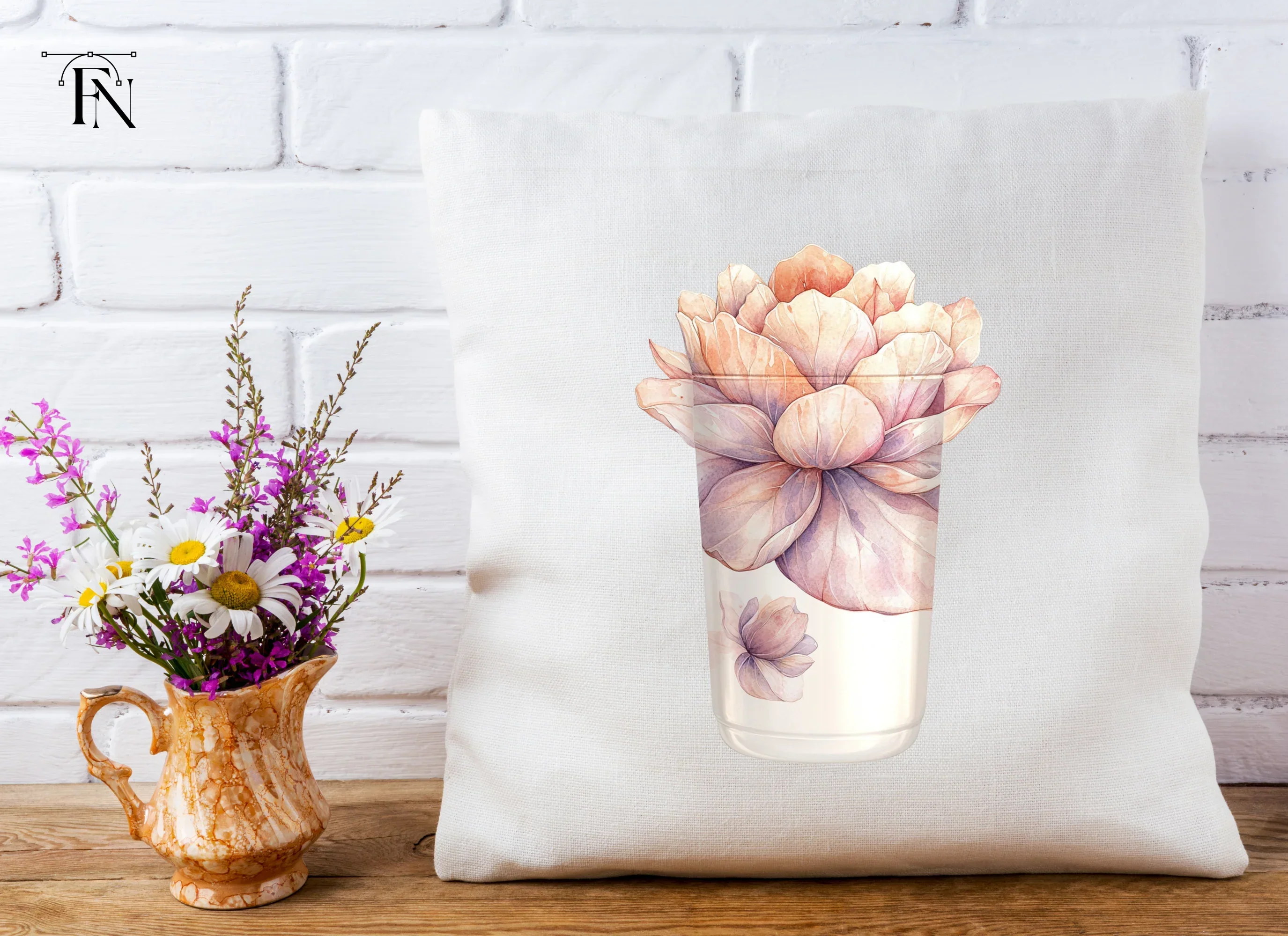 Peony Flower Tumbler Clipart Bundle - Image 4