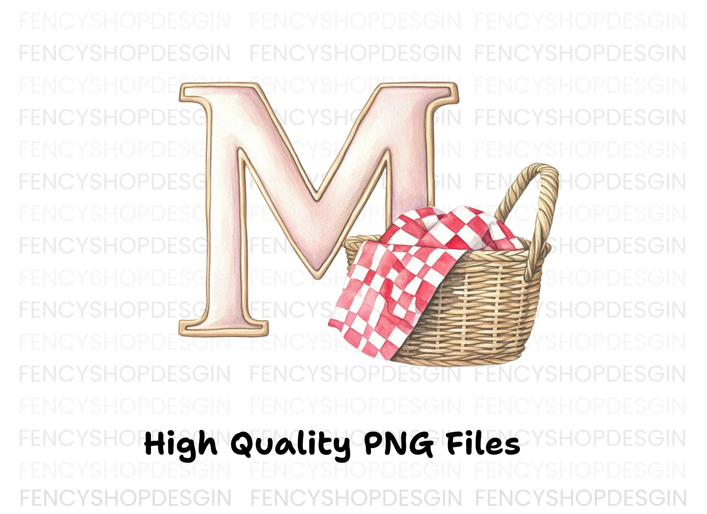 Picnic Basket Letter Duo Clipart Bundle - Image 3