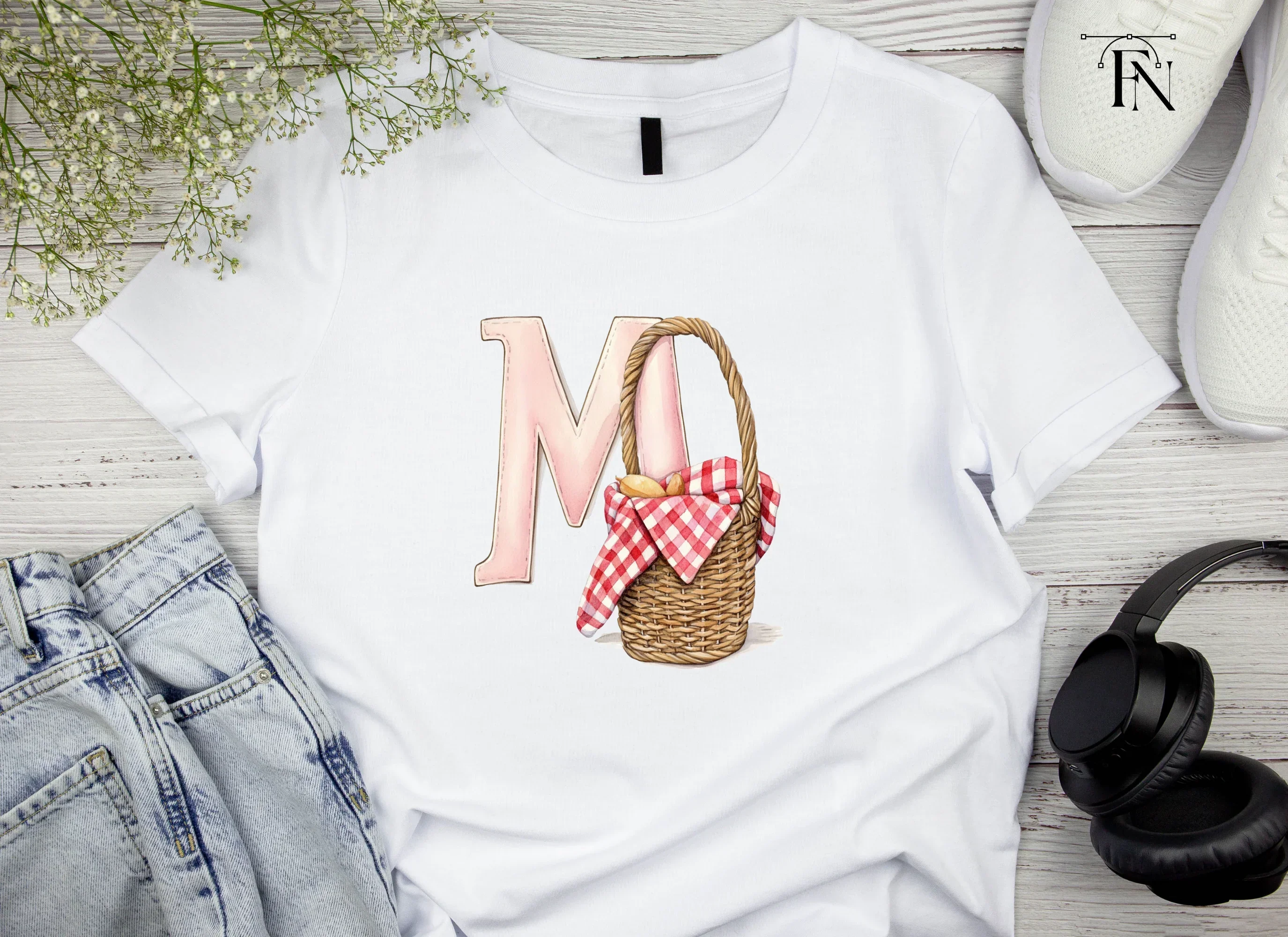 Picnic Basket Letter Duo Clipart Bundle - Image 4