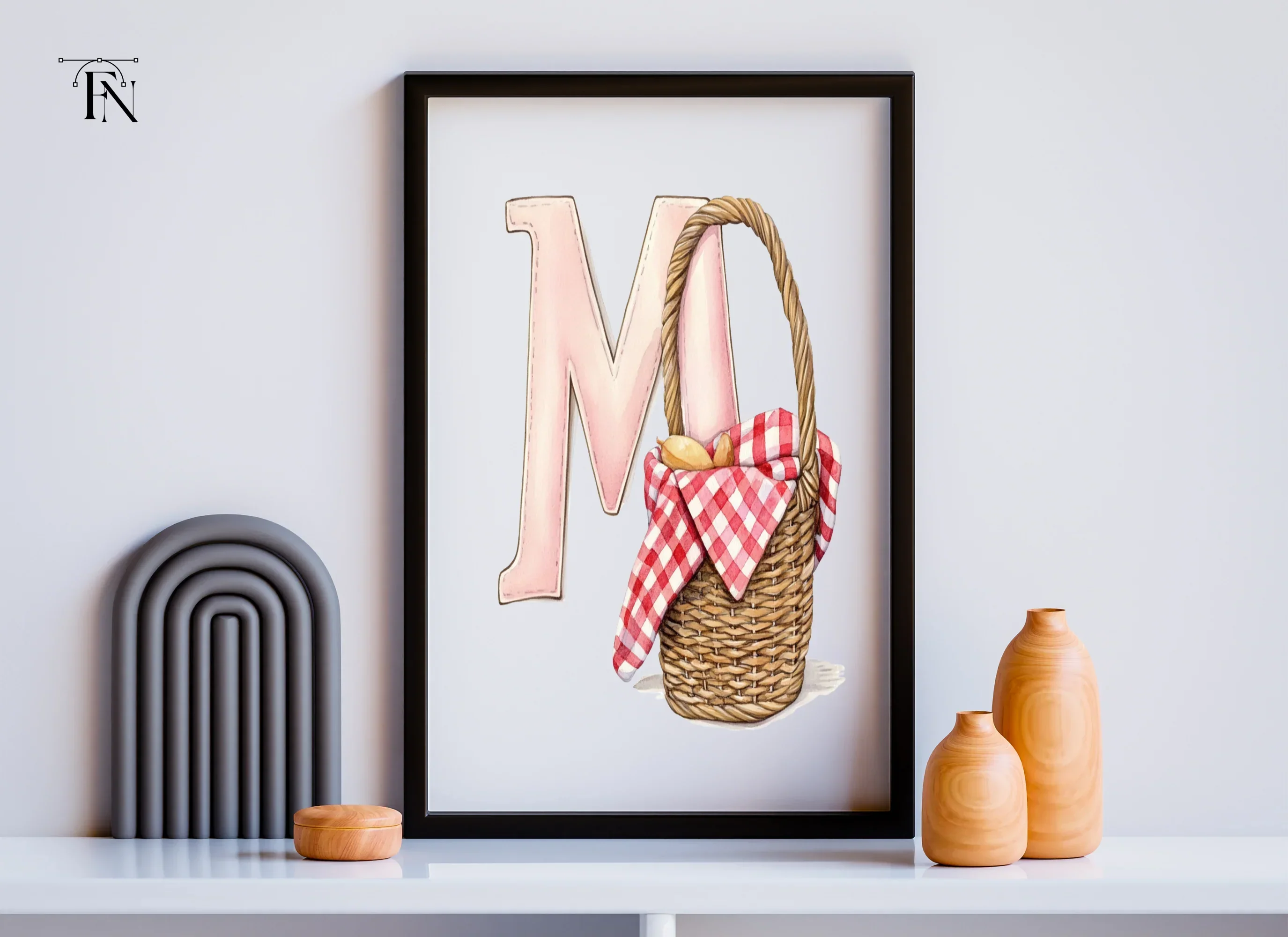 Picnic Basket Letter Duo Clipart Bundle - Image 6