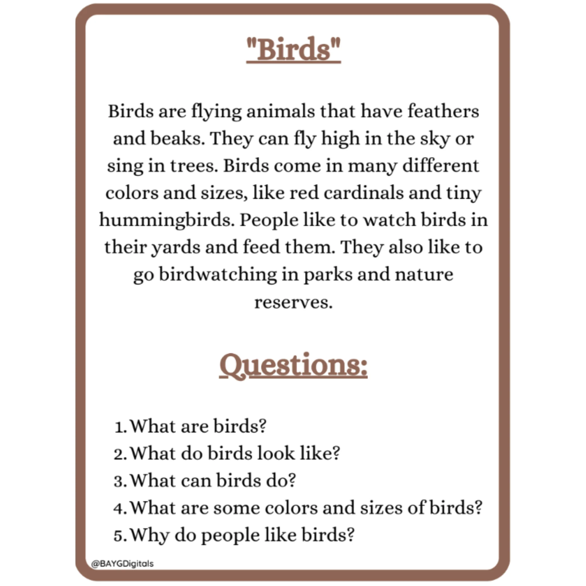 Picture Reading Comprehension Passages for Kids - Image 3
