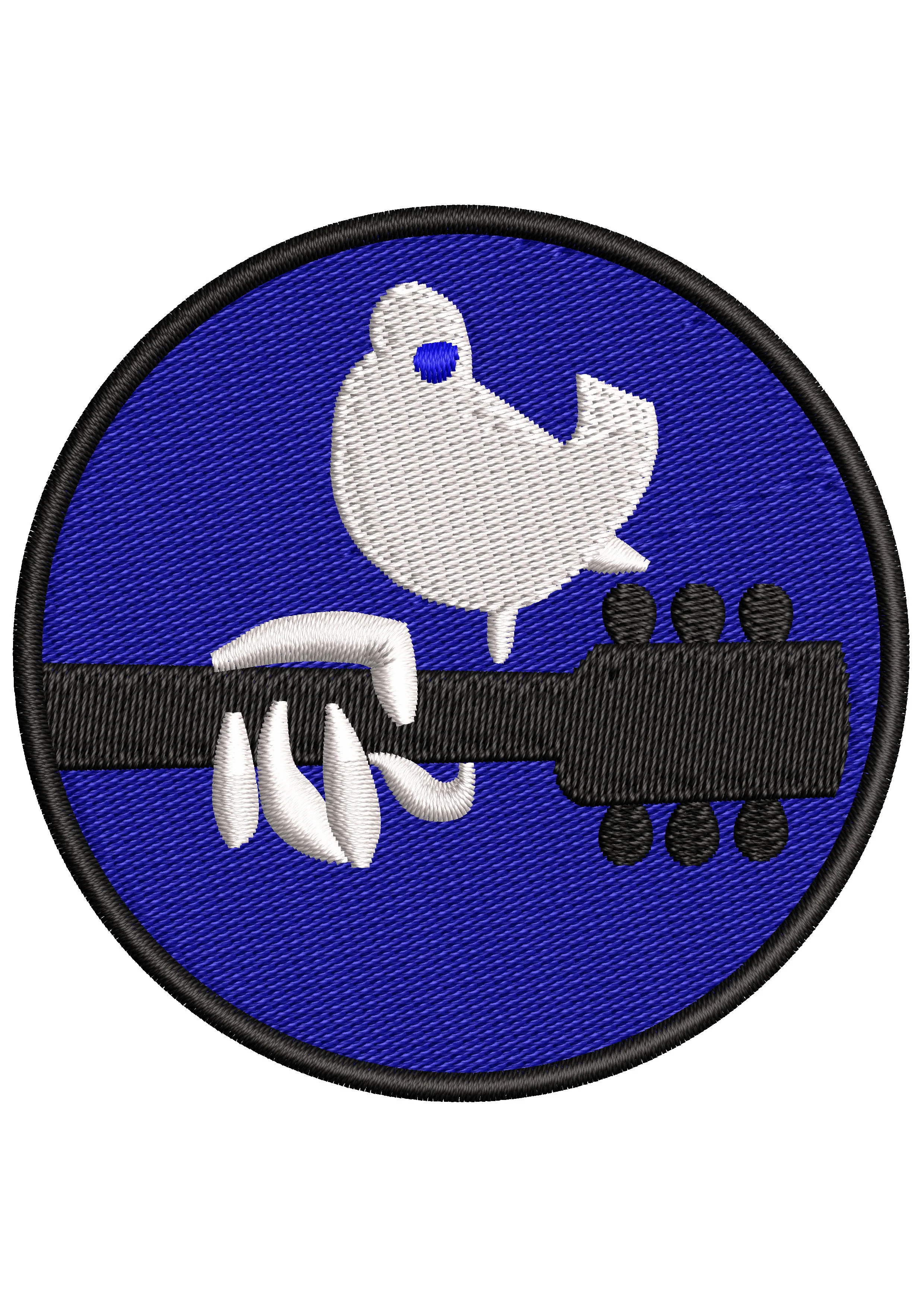 Pigeon Guitar Embroidery Design
