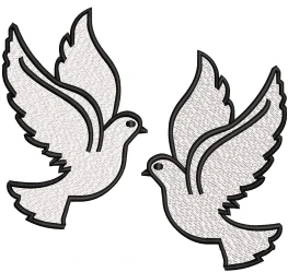 Pigeons Embroidery Design