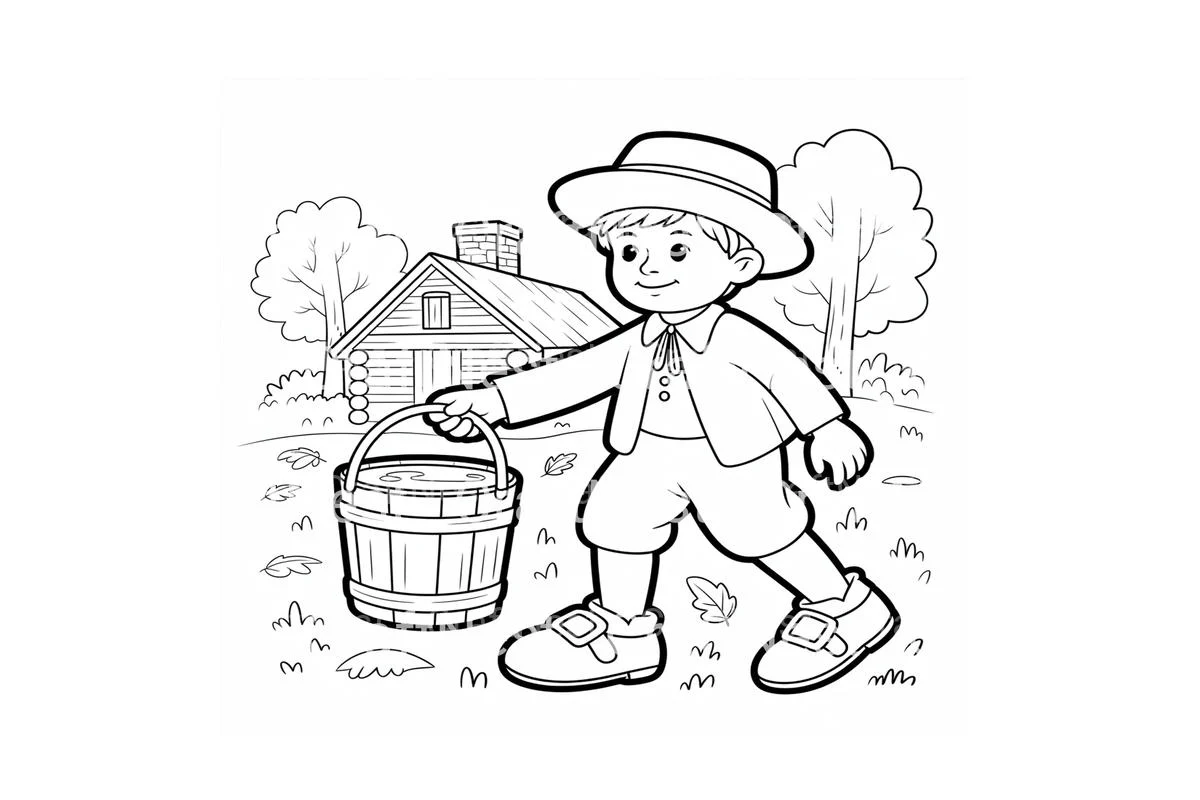 Pilgrims and Native Americans Coloring Books - Image 4