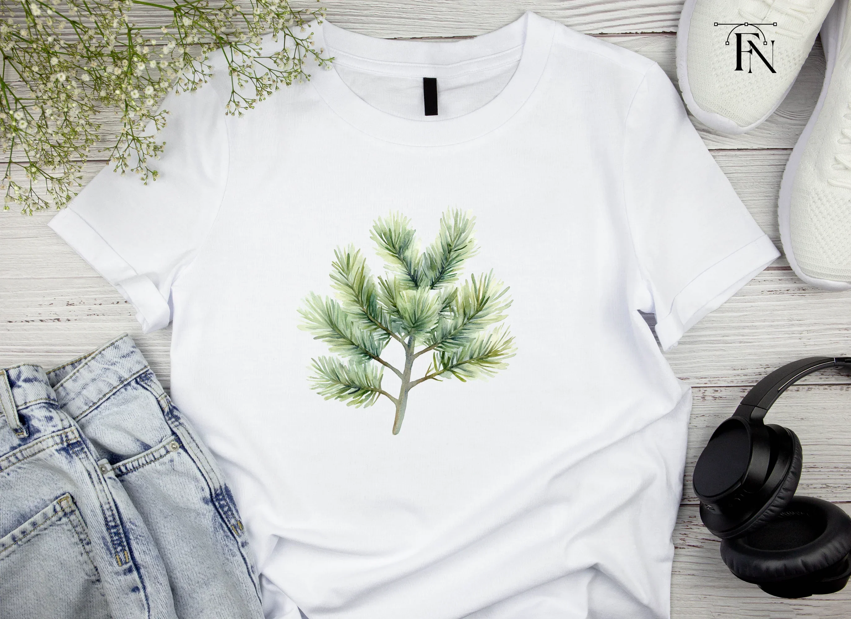 Pine Branch Clipart Bundle - Image 3