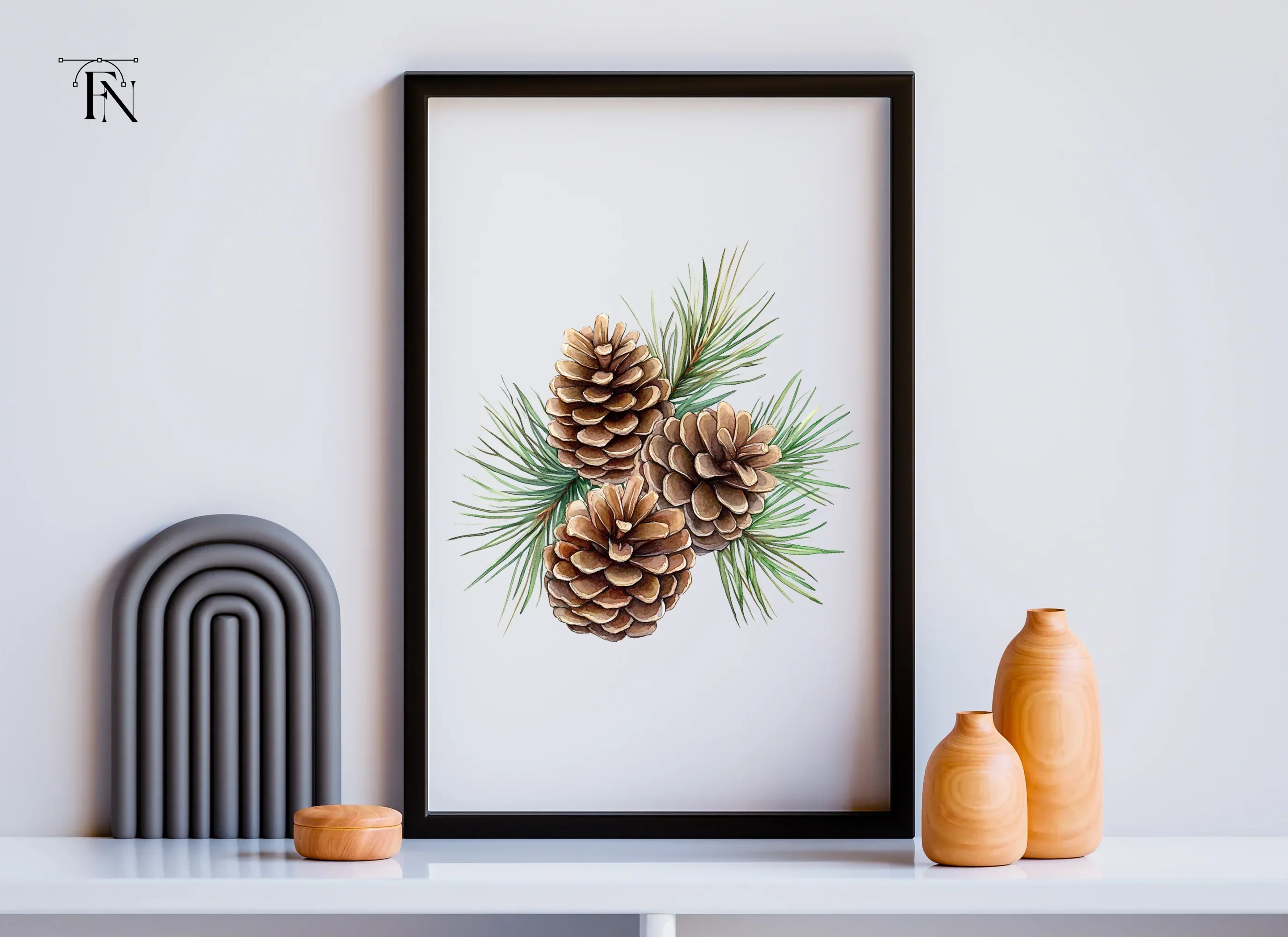 Pine Cones and Needles Clipart Bundle - Image 3