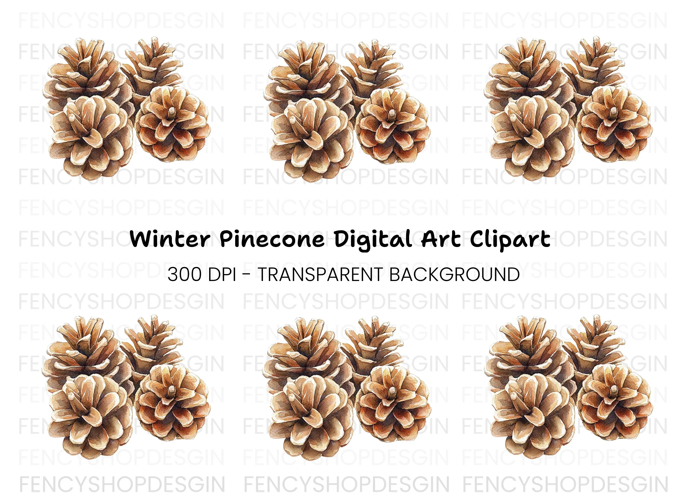 Pine Cones Clipart Bundle