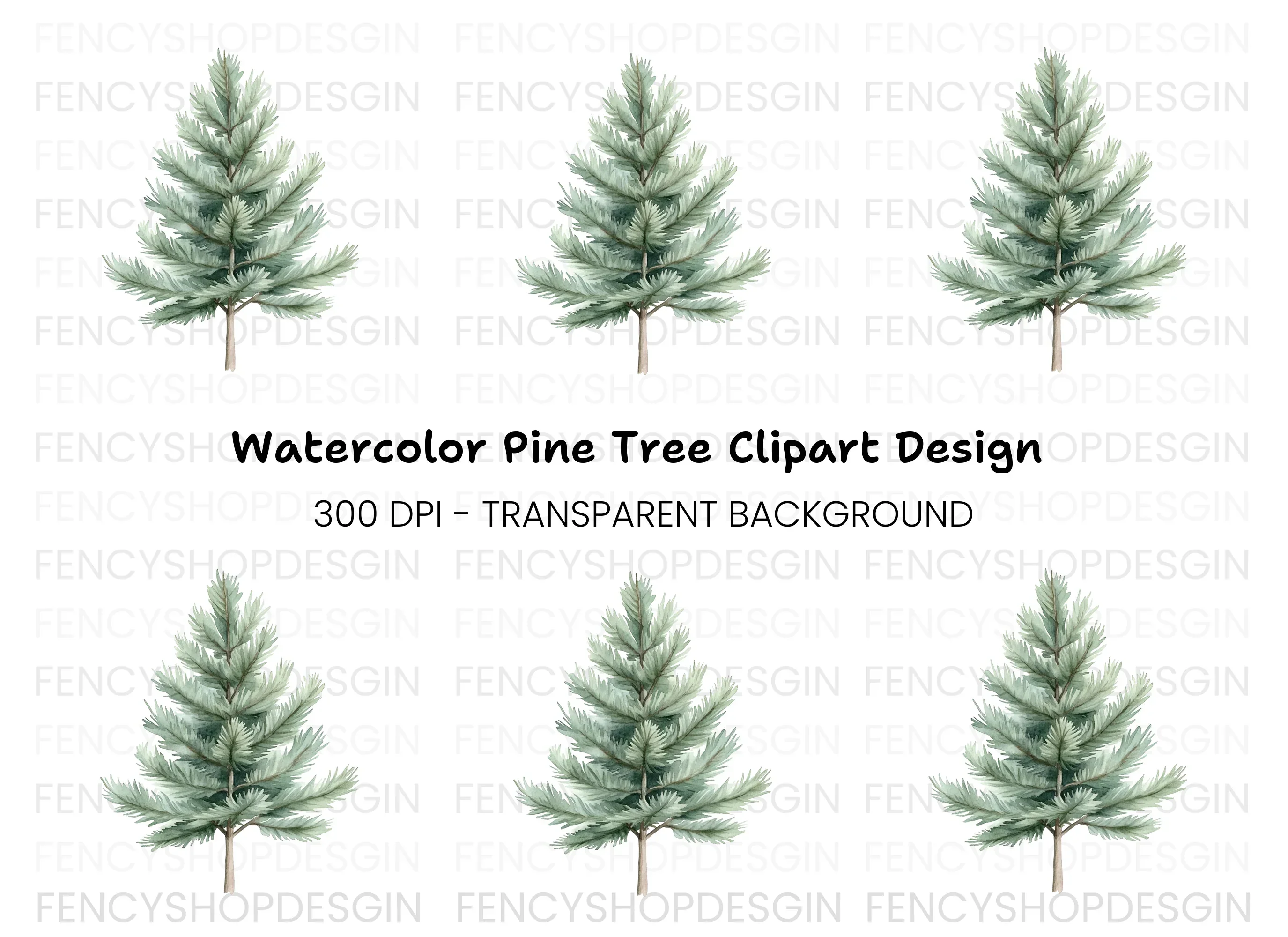Pine Tree Clipart Bundle