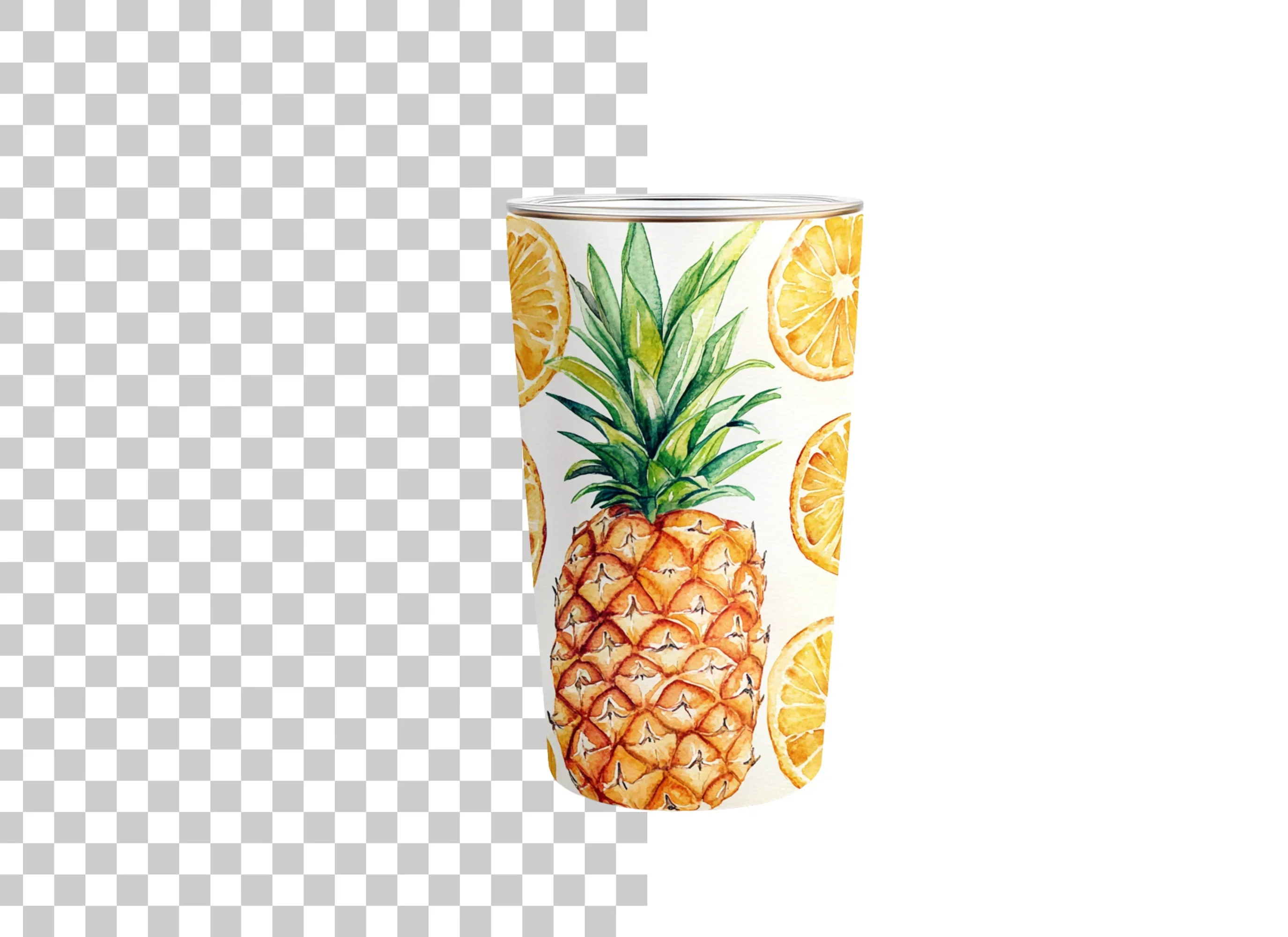 Pineapple and Orange Slices Tumbler Clipart Bundle - Image 2