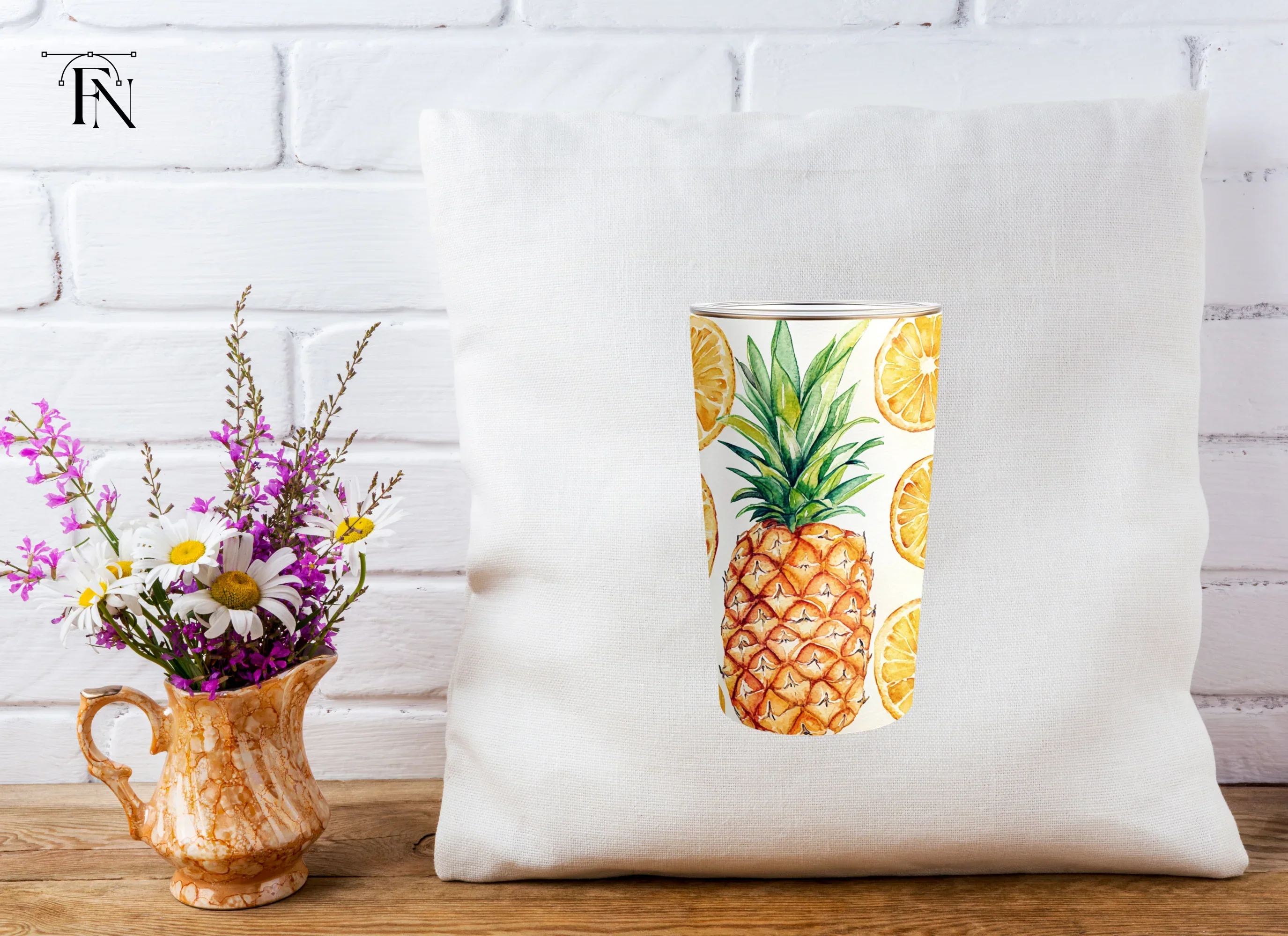 Pineapple and Orange Slices Tumbler Clipart Bundle - Image 4