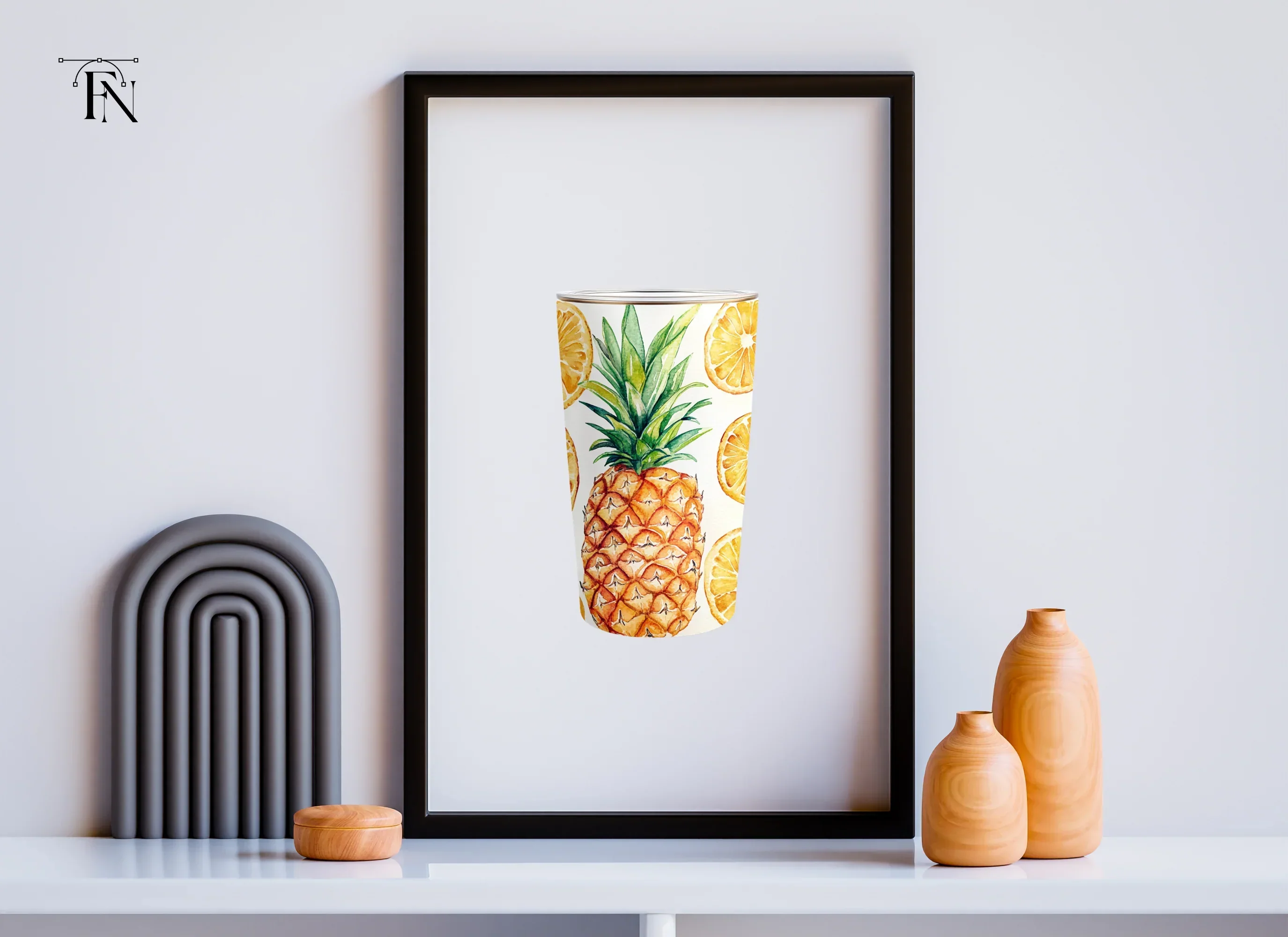 Pineapple and Orange Slices Tumbler Clipart Bundle - Image 5