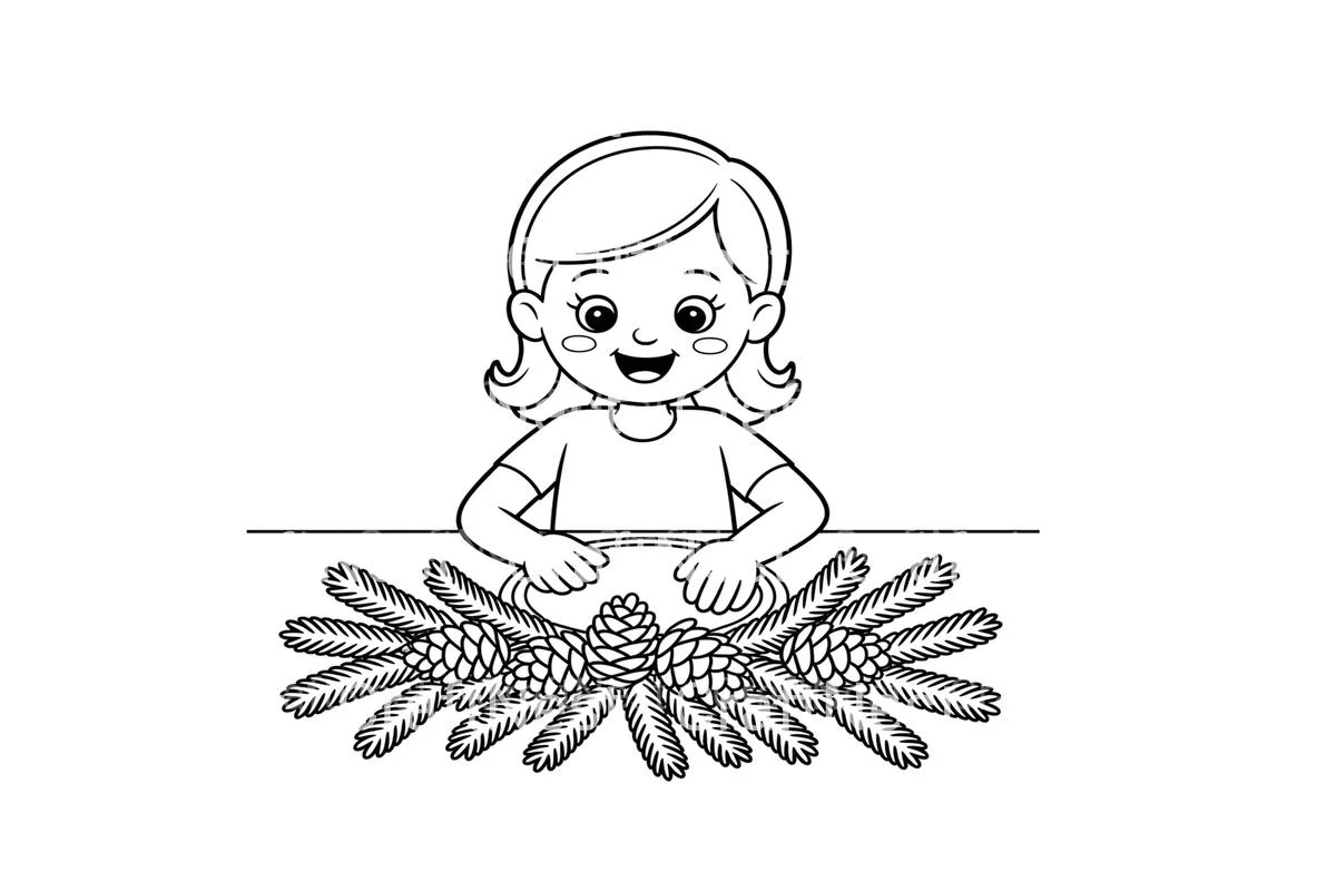 Pinecone and Evergreen Wreath Coloring Books - Image 2